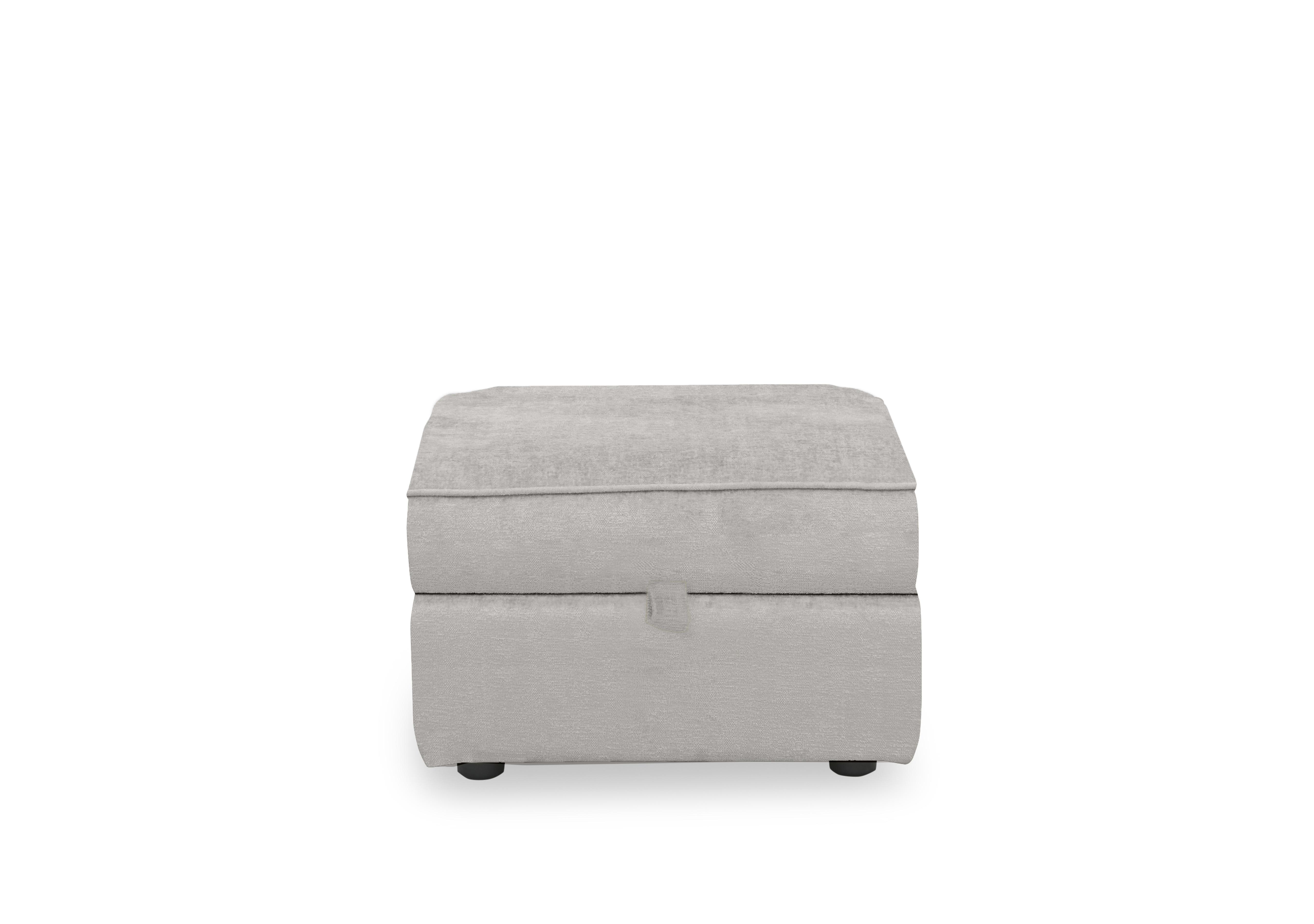 Abberton Small Storage Footstool in Plain Fabric in Oyster Ashton Chenille Plain on Furniture Village