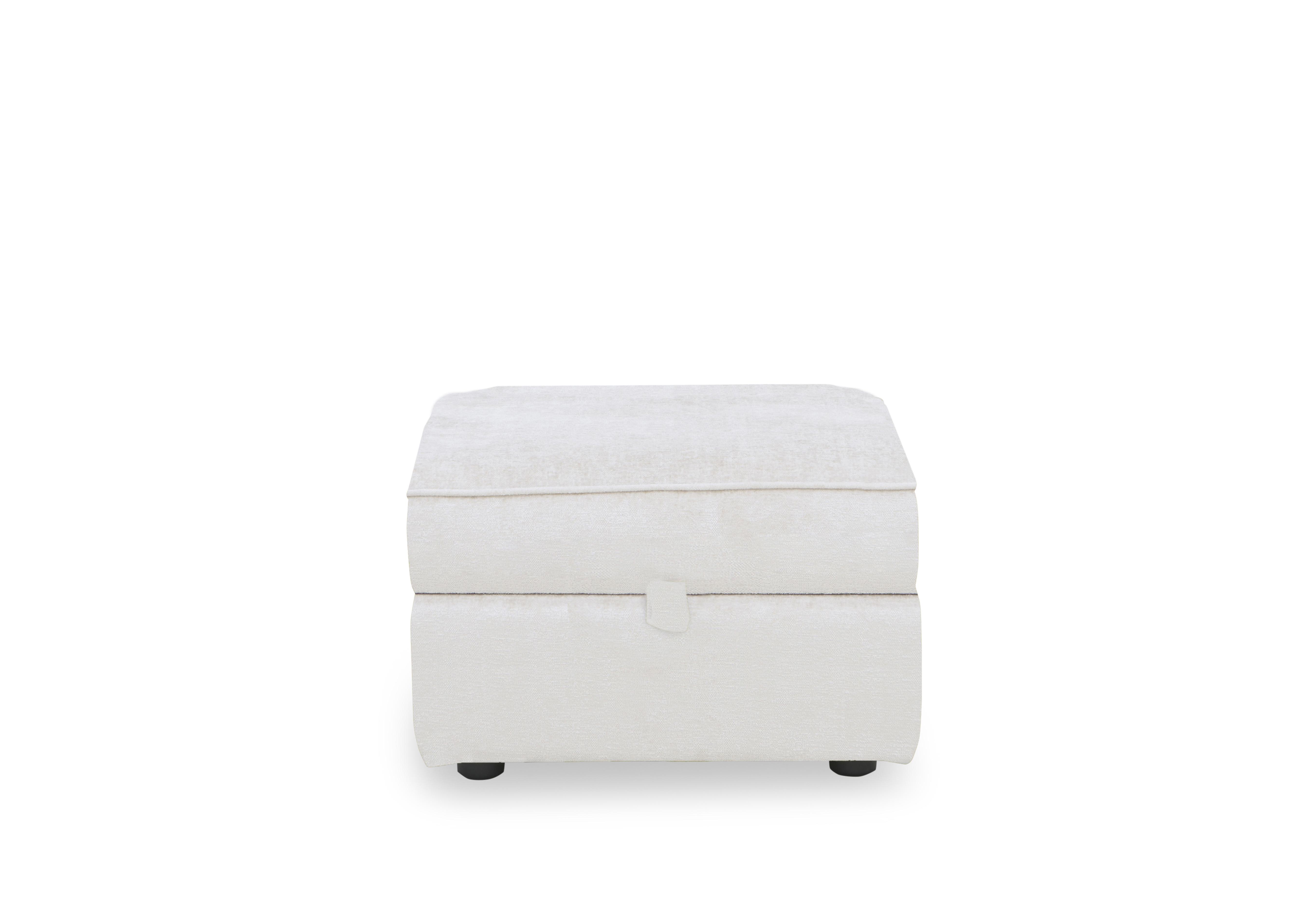 Abberton Small Storage Footstool in Plain Fabric in Pearl Ashton Chenille Plain on Furniture Village