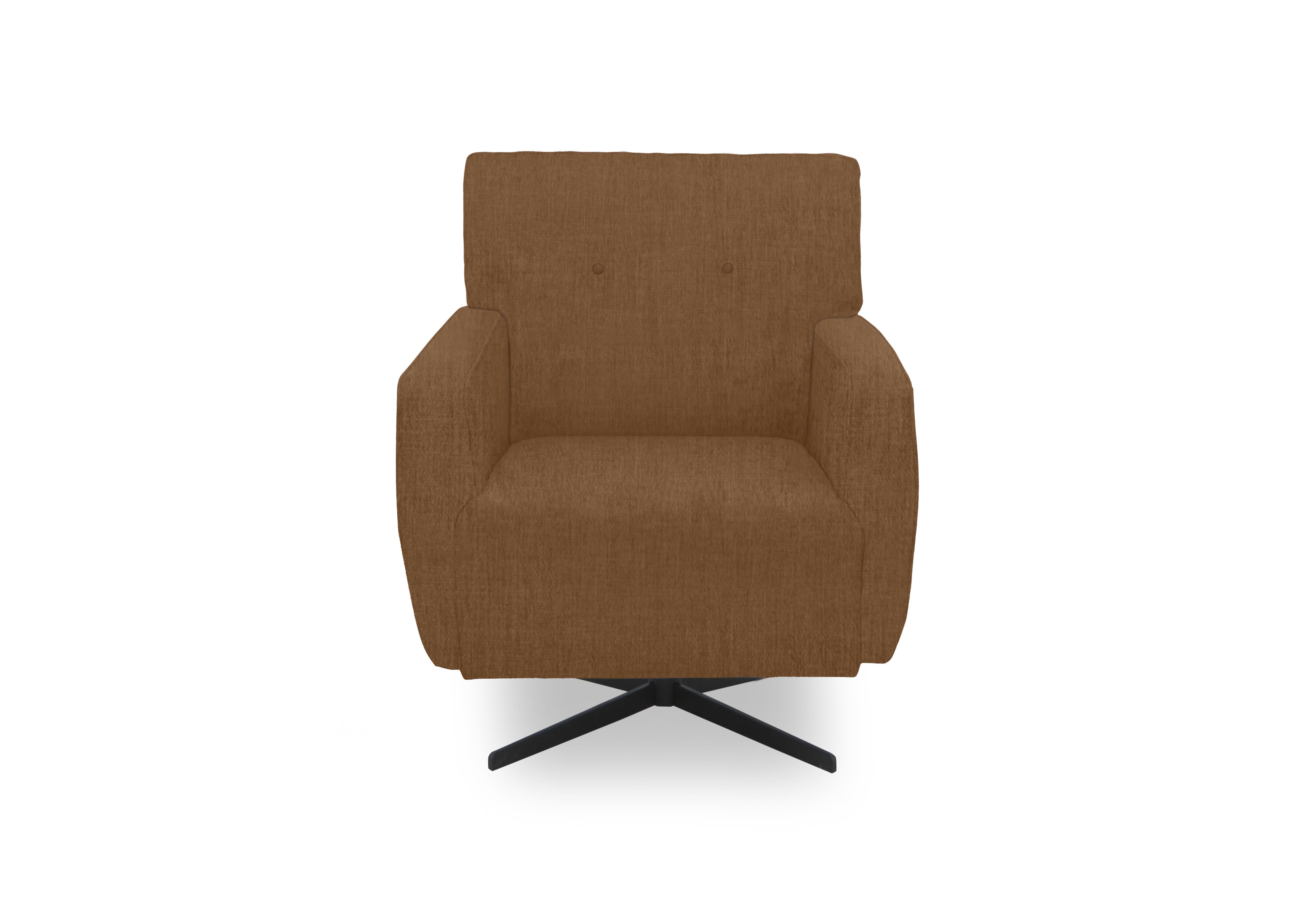 Hedingham Accent Swivel Chair in Plain Fabric in Caramel Thaxted Chenille Plain on Furniture Village