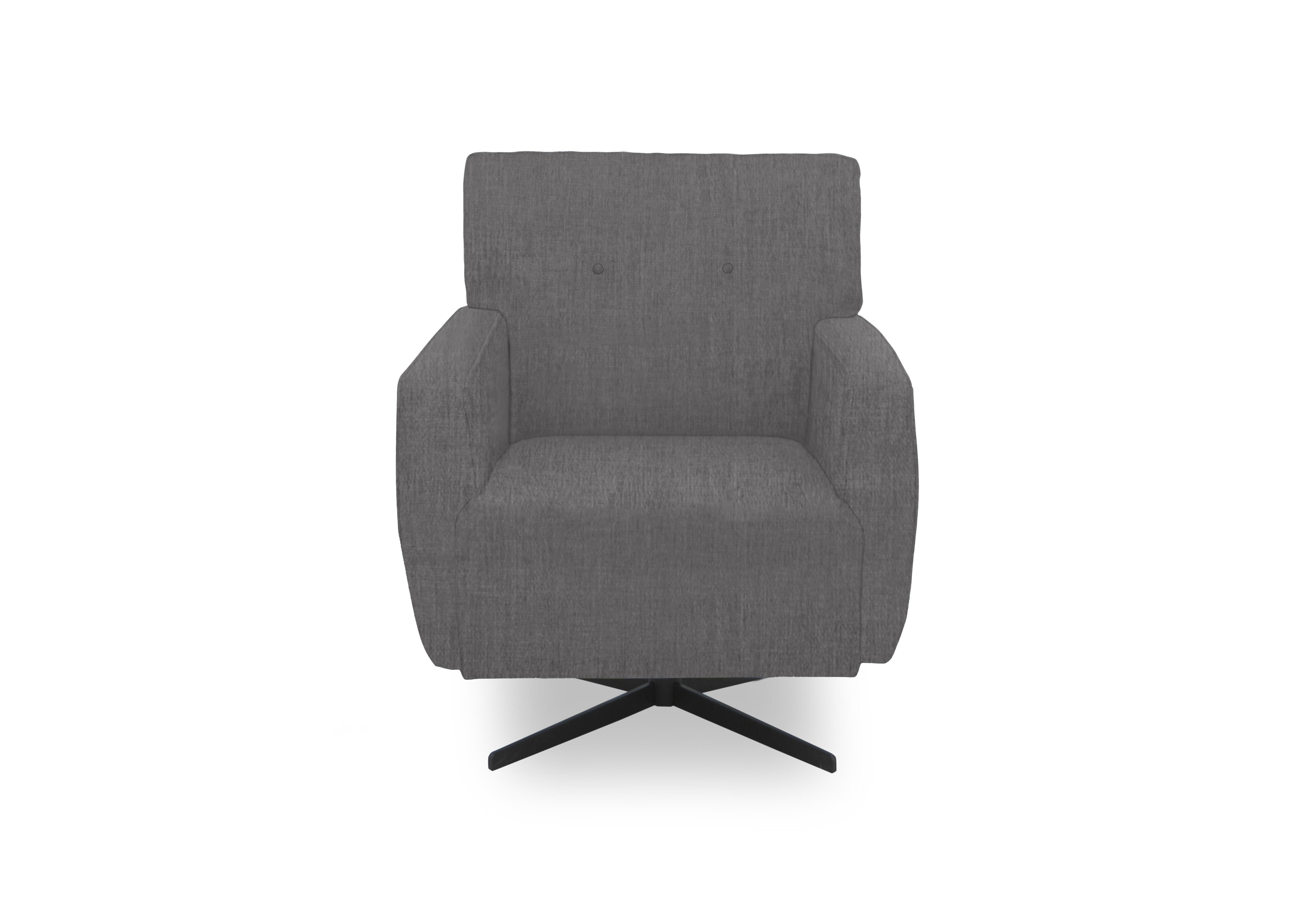 Hedingham Accent Swivel Chair in Plain Fabric in Iron Debden Plain on Furniture Village