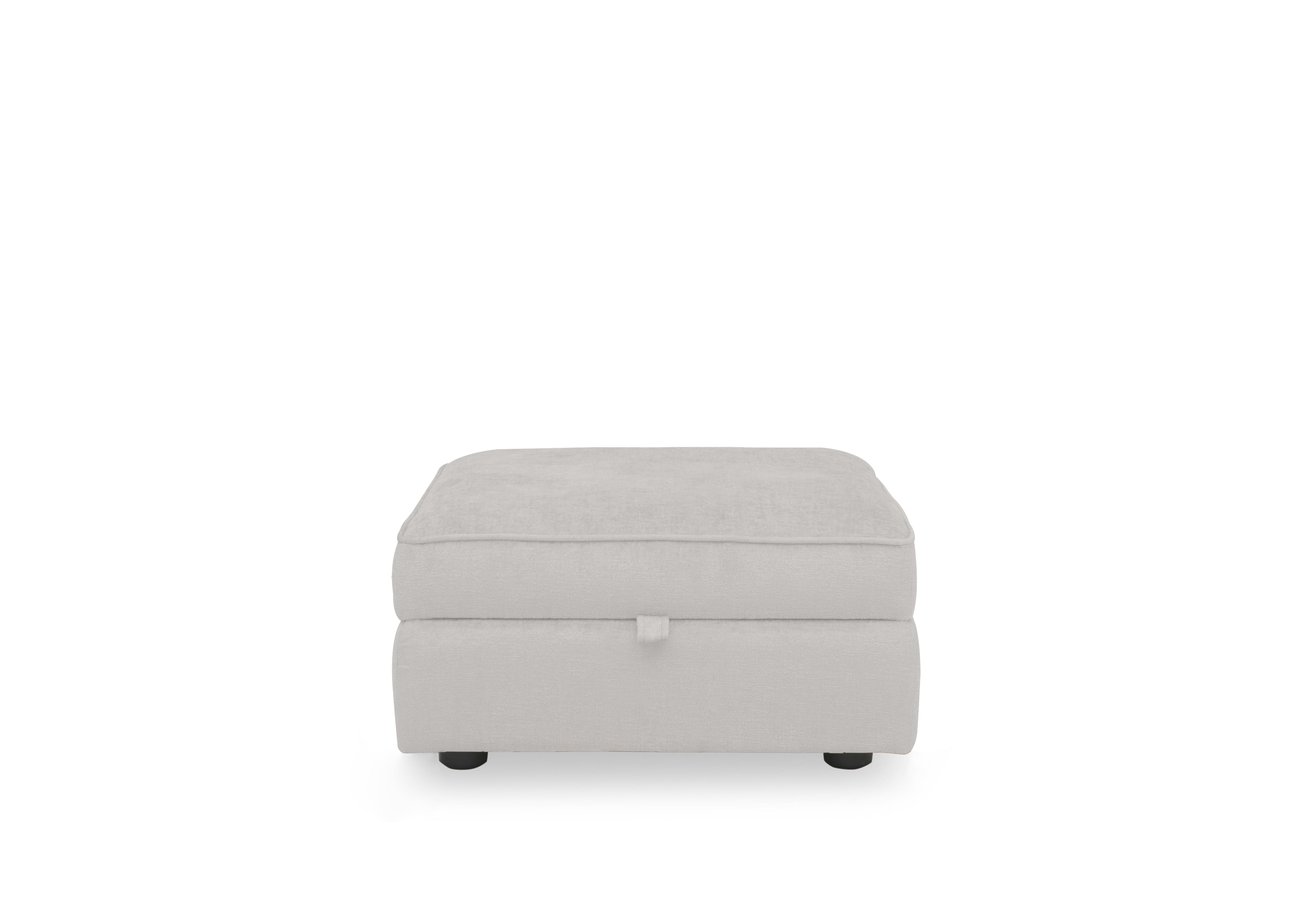 Hedingham Small Storage Footstool in Plain Fabric in Oyster Ashton Chenille Plain on Furniture Village