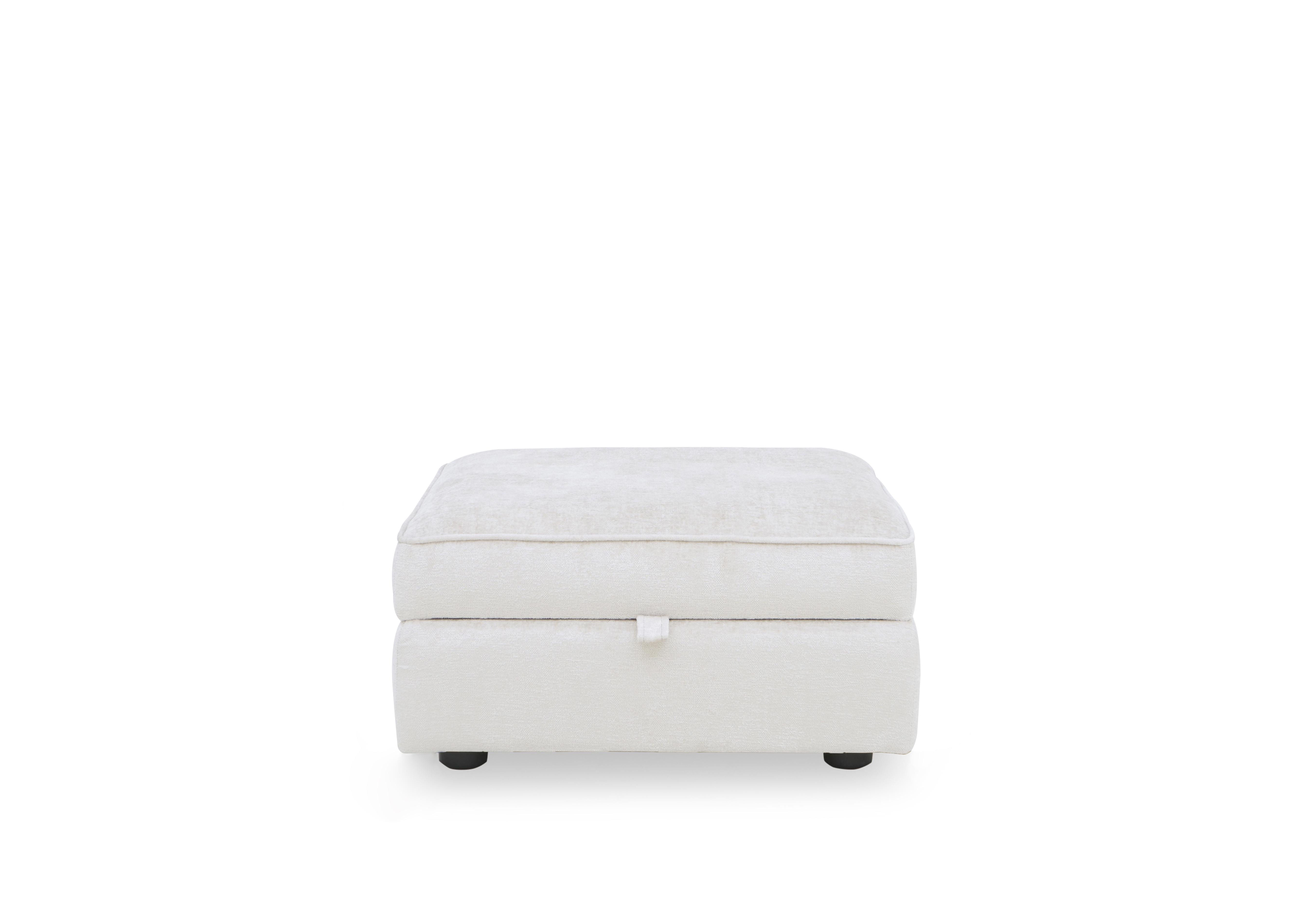 Hedingham Small Storage Footstool in Plain Fabric in Pearl Ashton Chenille Plain on Furniture Village