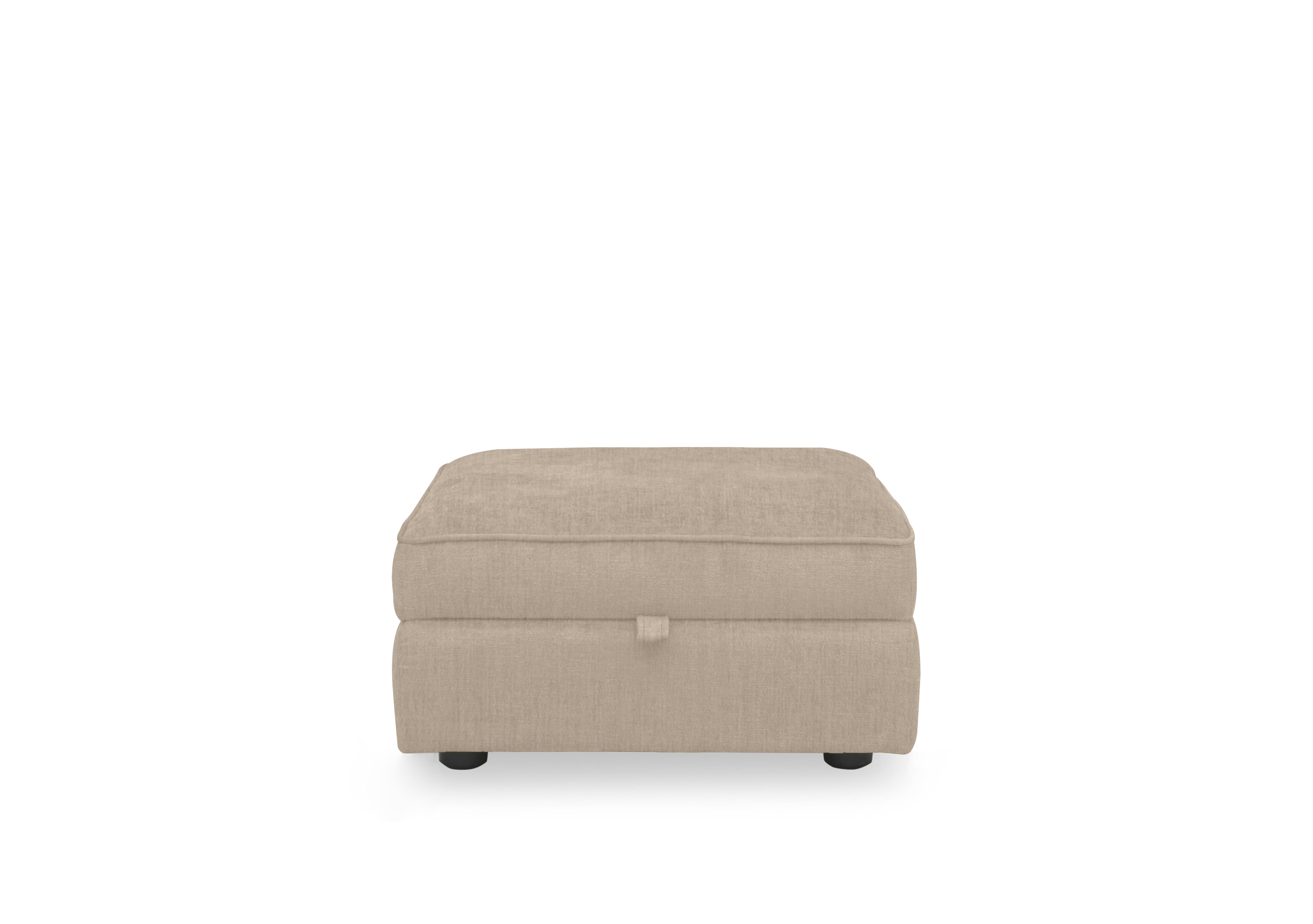 Hedingham Small Storage Footstool in Plain Fabric in Sand Thaxted Chenille Plain on Furniture Village
