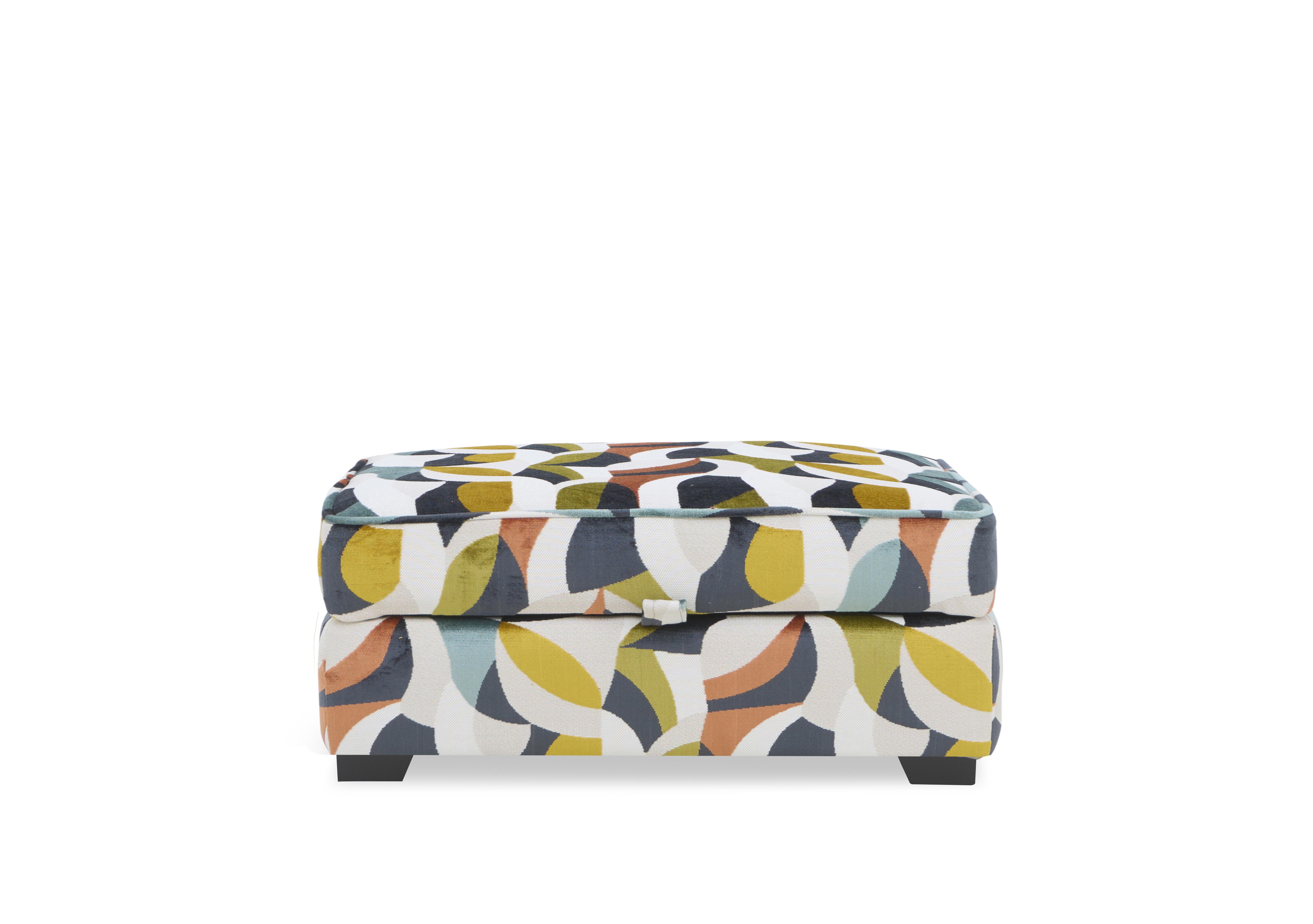 Hedingham Large Storage Footstool in Patterned Fabric in Terrazzo Audley Velvet on Furniture Village