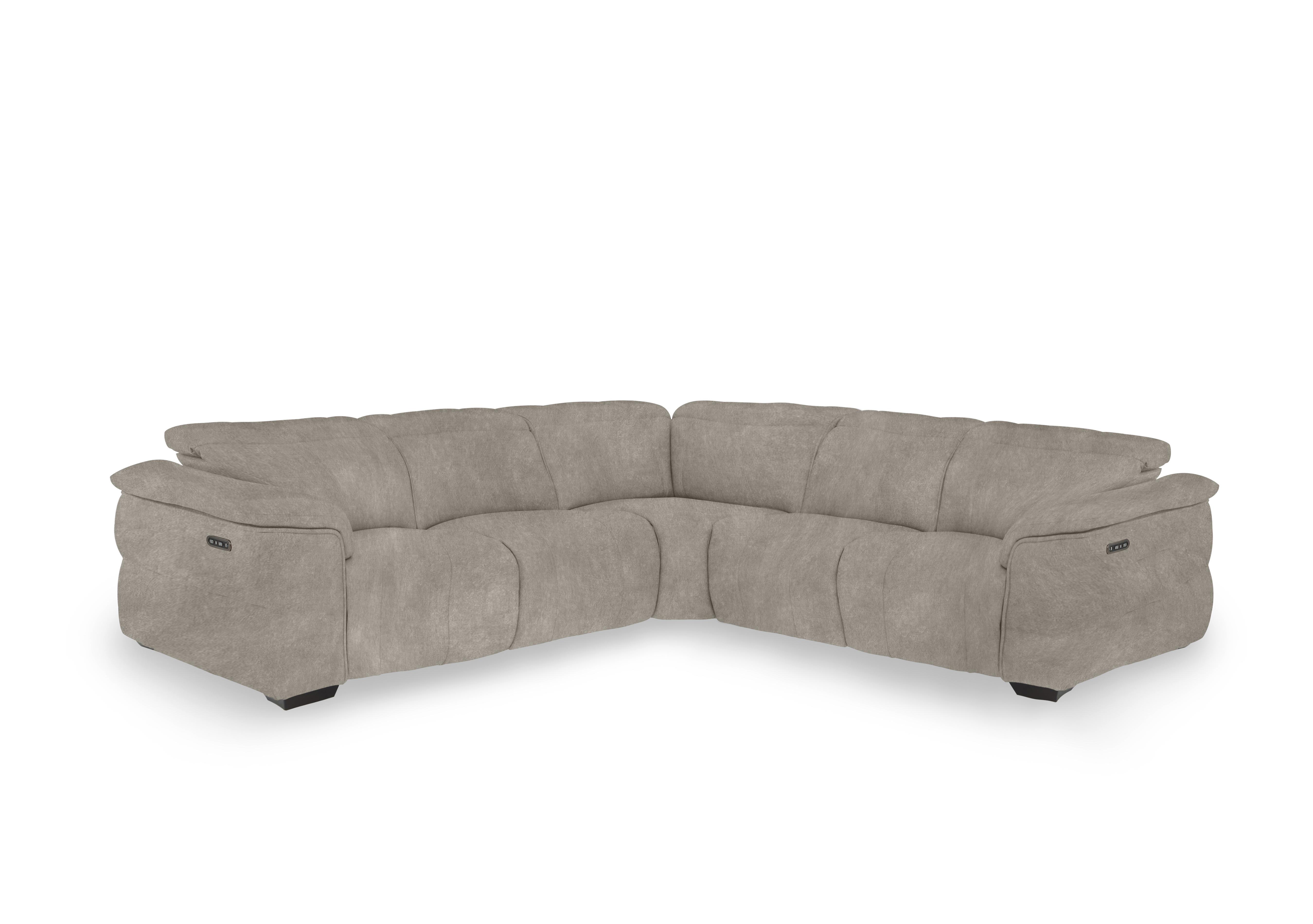 Inca Fabric Large Power Recliner Corner Sofa with Power Headrests in 18177 Marble Cream on Furniture Village