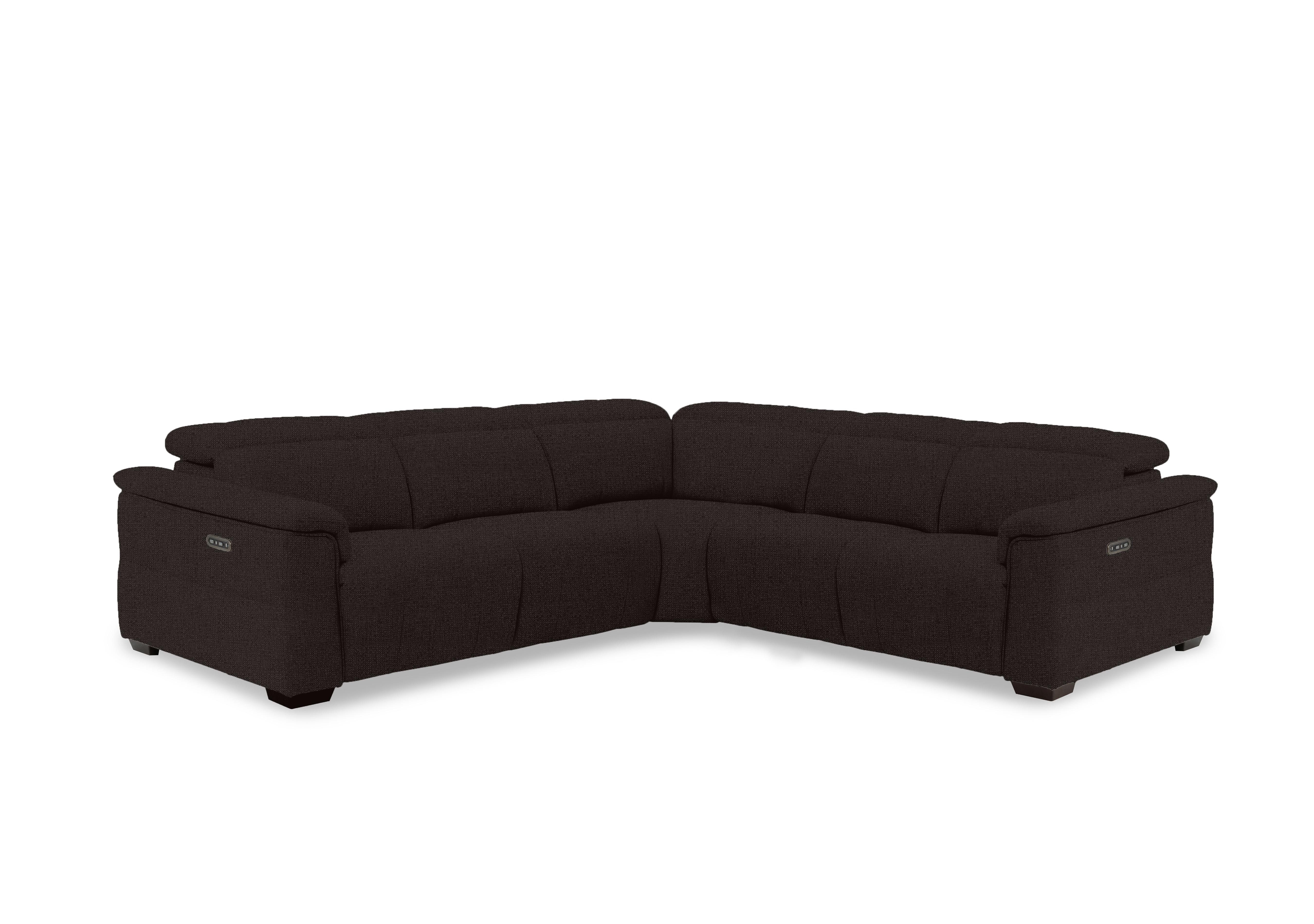 Inca Fabric Large Power Recliner Corner Sofa with Power Headrests in 58007 Manhattan Mushroom on Furniture Village