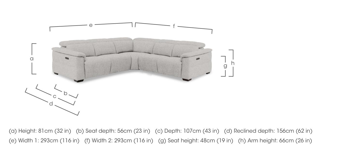 Inca Fabric Large Power Recliner Corner Sofa with Power Headrests in  on Furniture Village