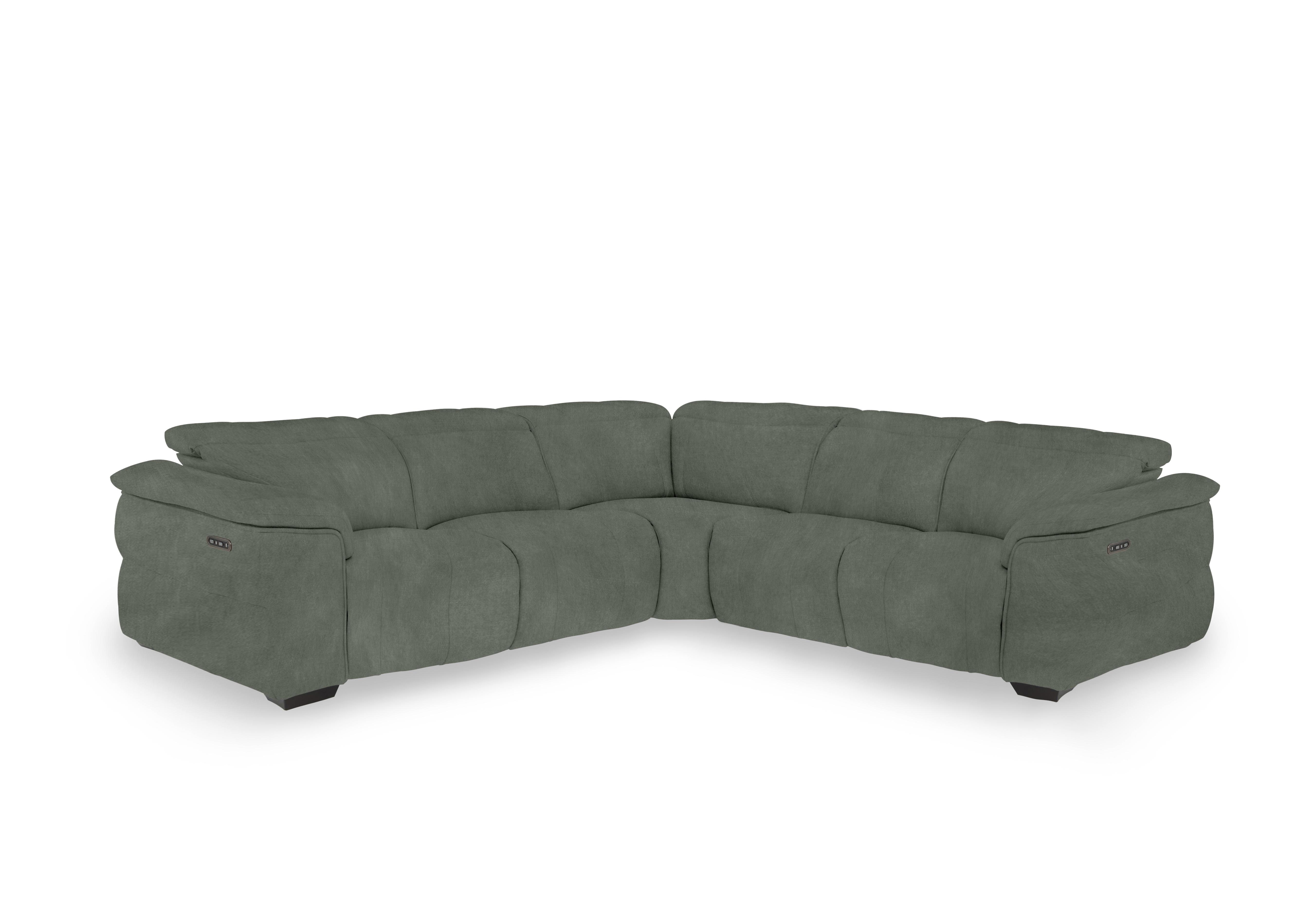 Inca Fabric Large Power Recliner Corner Sofa with Power Headrests in Dexter Fern 43514 on Furniture Village