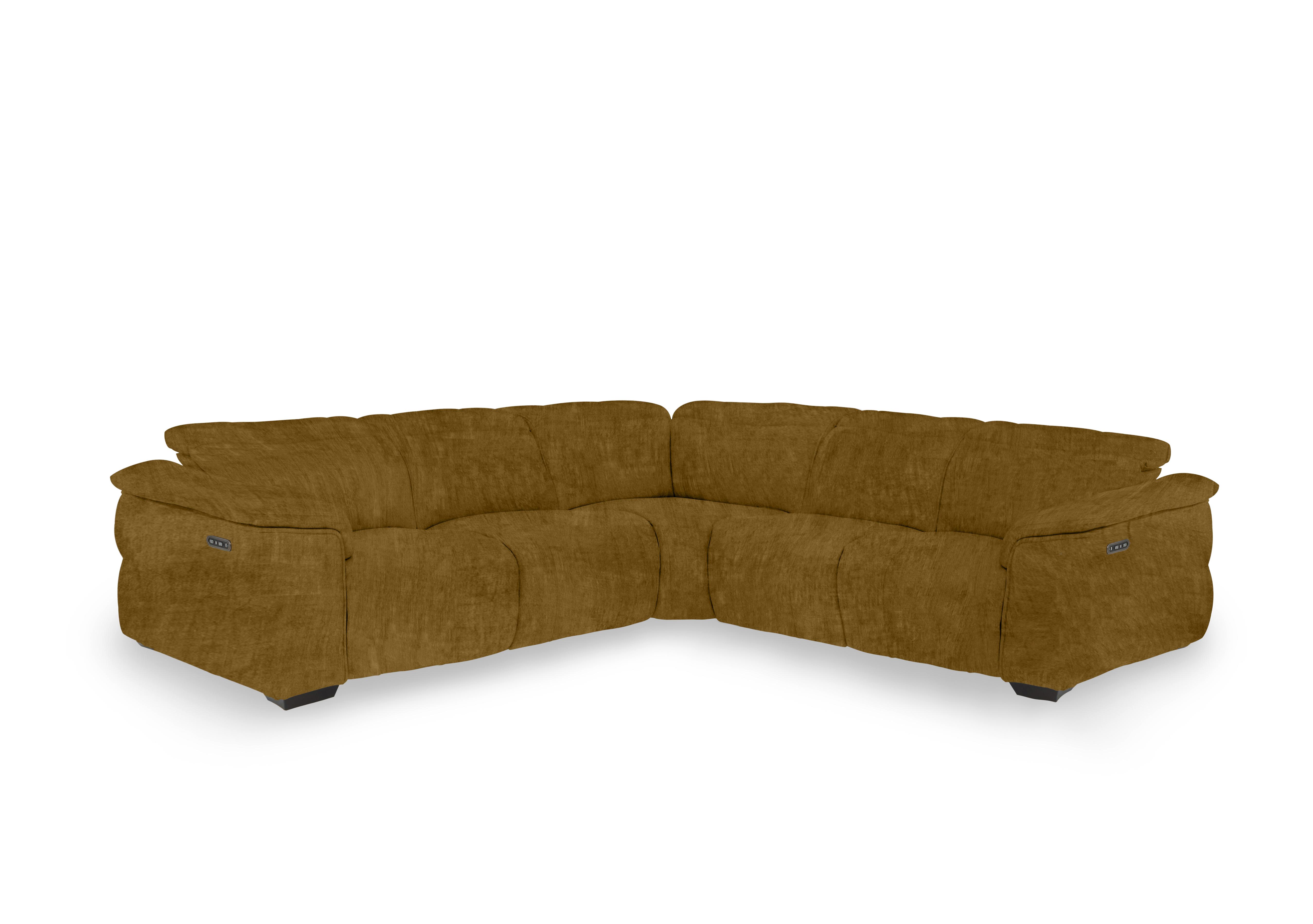 Inca Fabric Large Power Recliner Corner Sofa with Power Headrests in Heritage Saffron 52002 on Furniture Village