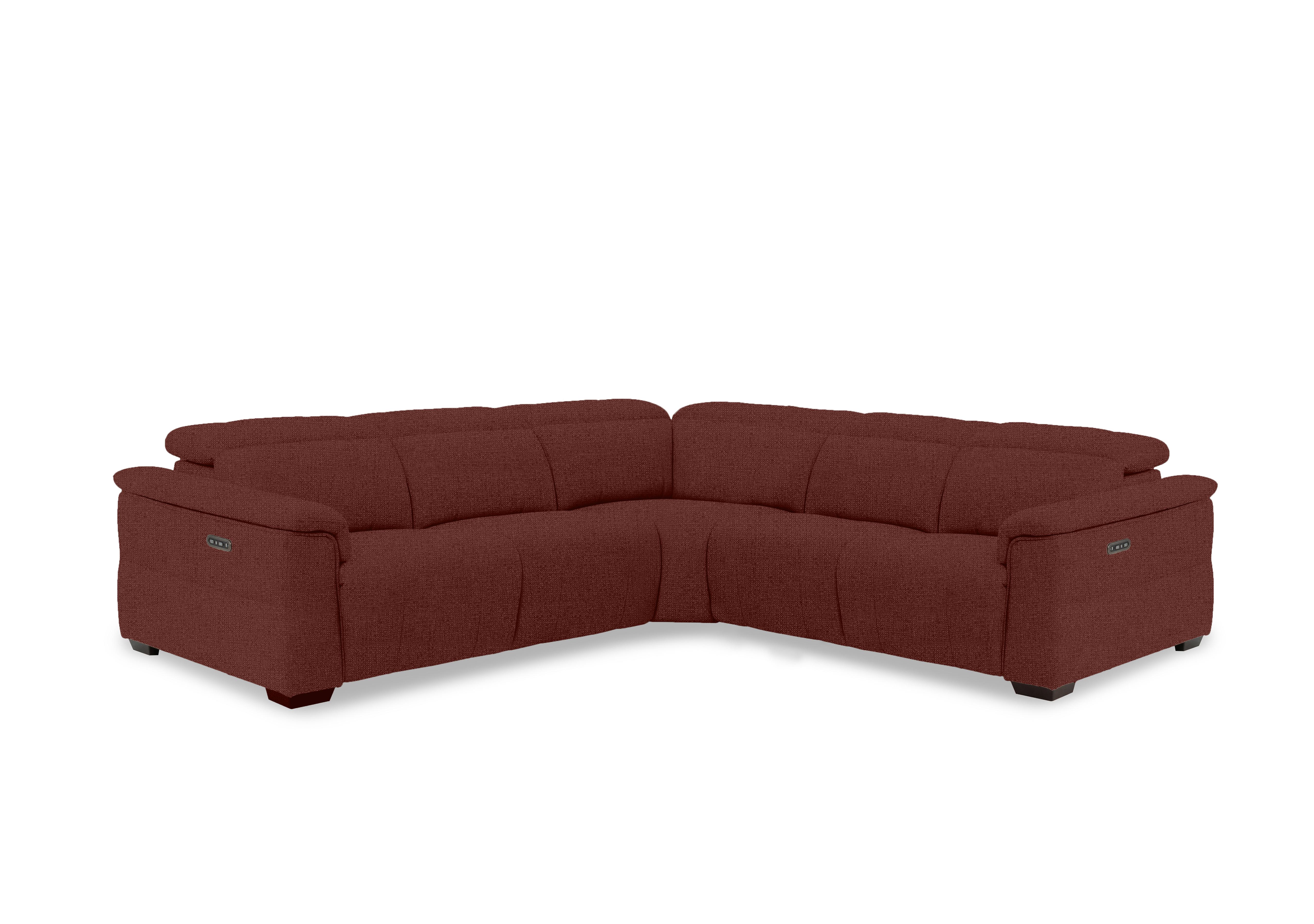 Inca Fabric Large Power Recliner Corner Sofa with Power Headrests in Manhattan Burnt Sienna 58008 on Furniture Village