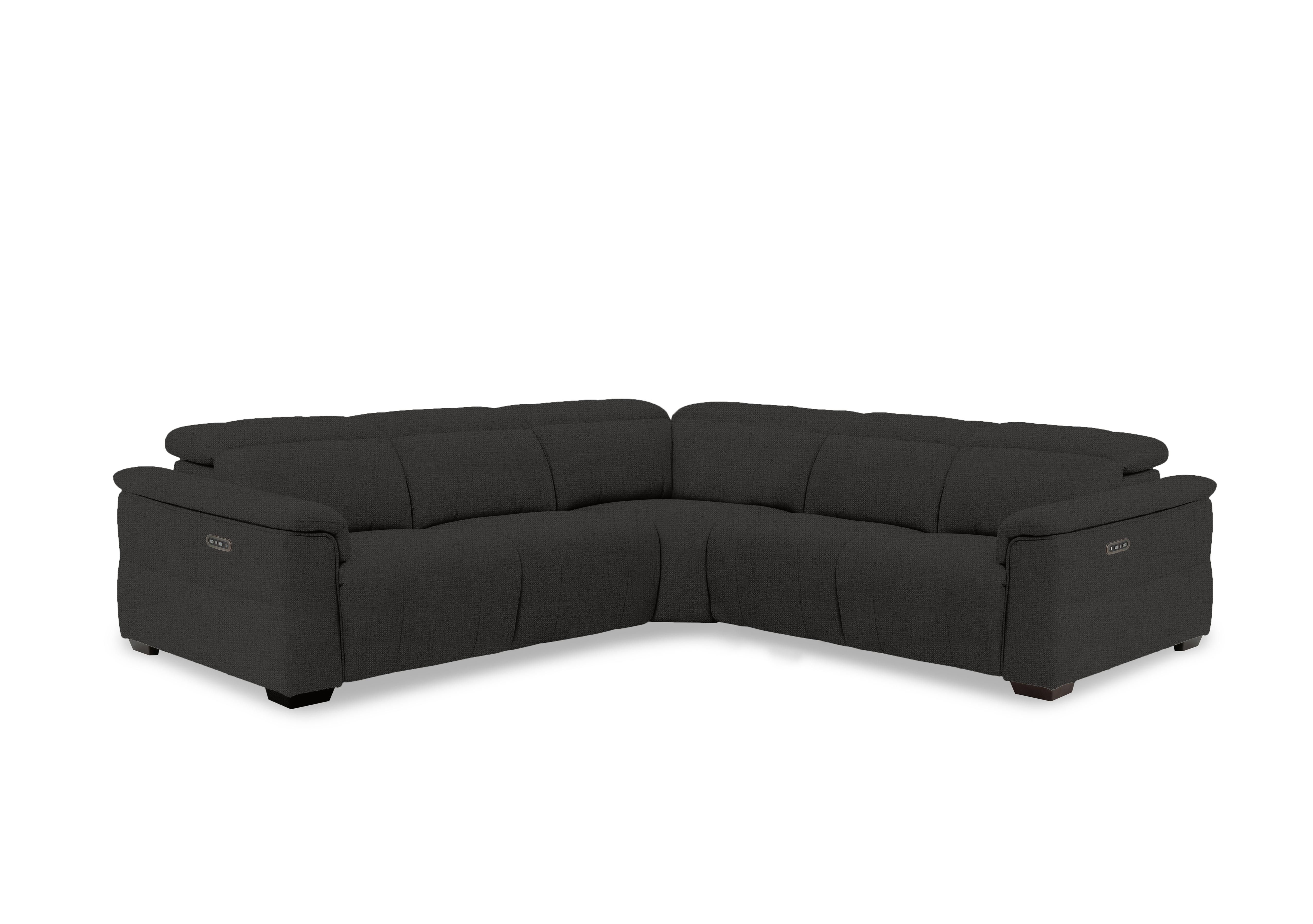 Inca Fabric Large Power Recliner Corner Sofa with Power Headrests in Manhattan Indigo 58009 on Furniture Village