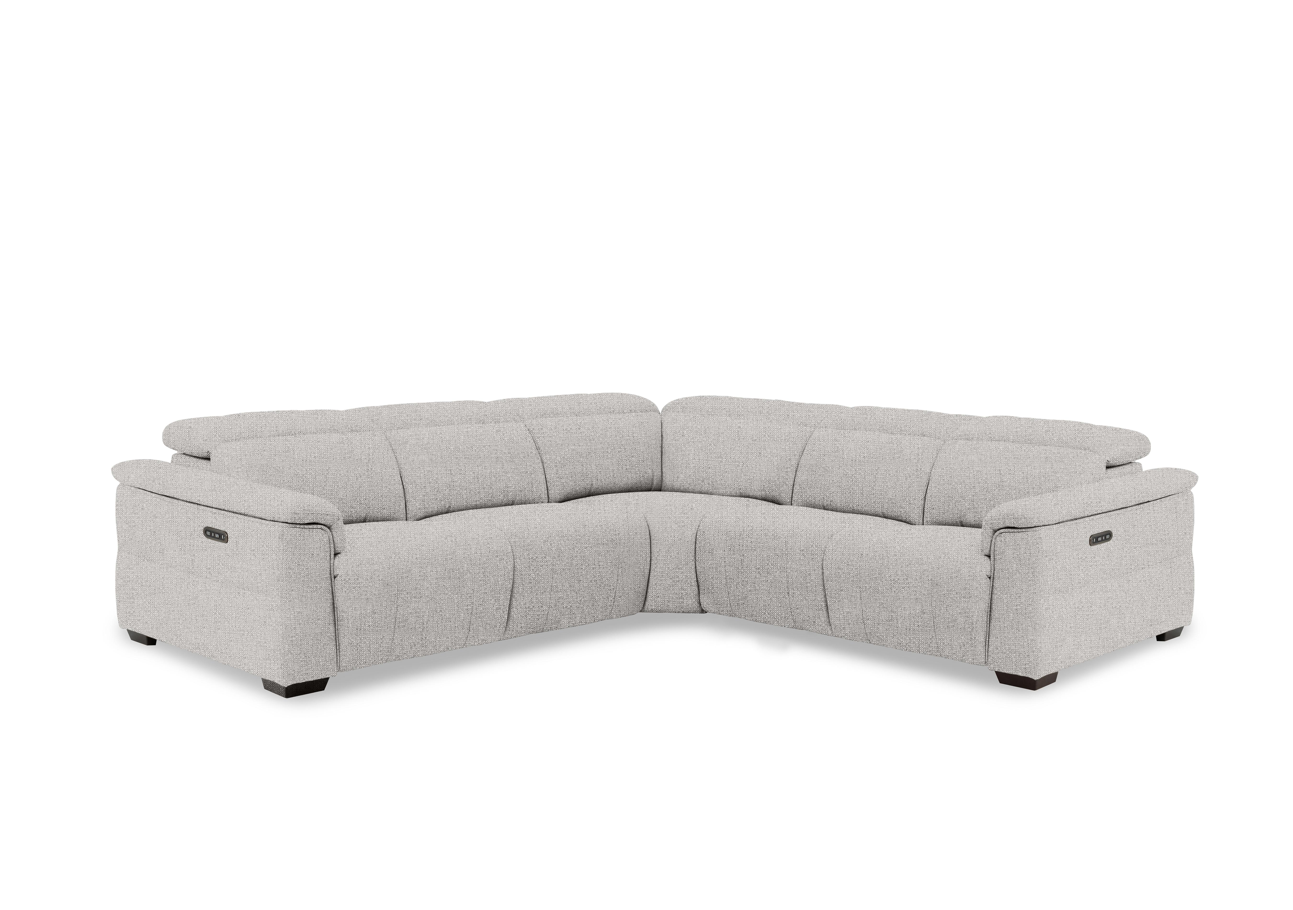 Inca Fabric Large Power Recliner Corner Sofa with Power Headrests in Manhattan Stone 58004 on Furniture Village