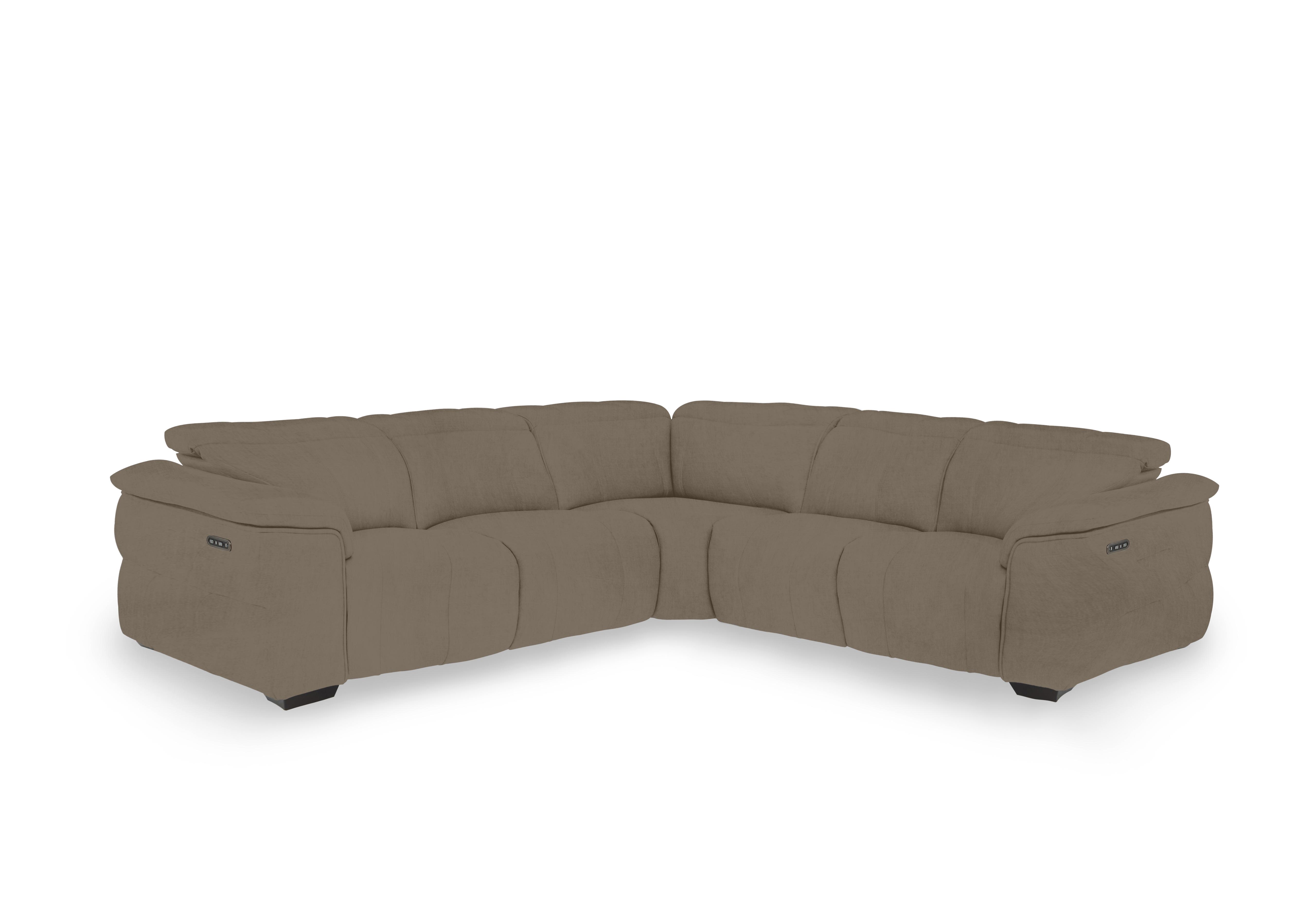 Inca Fabric Large Power Recliner Corner Sofa with Power Headrests in Opulence Cedar  51014 on Furniture Village