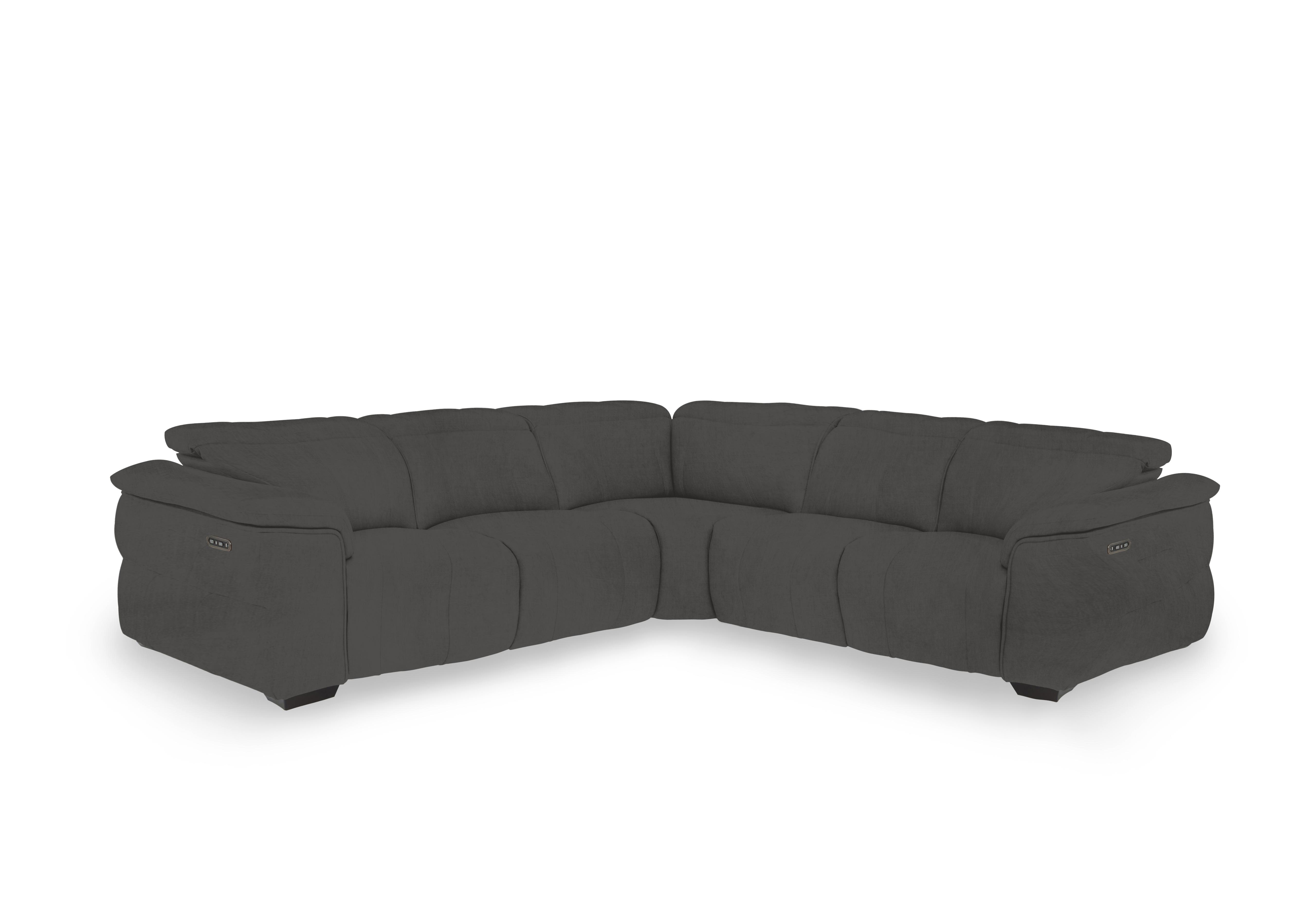 Inca Fabric Large Power Recliner Corner Sofa with Power Headrests in Opulence Granite 51012 on Furniture Village