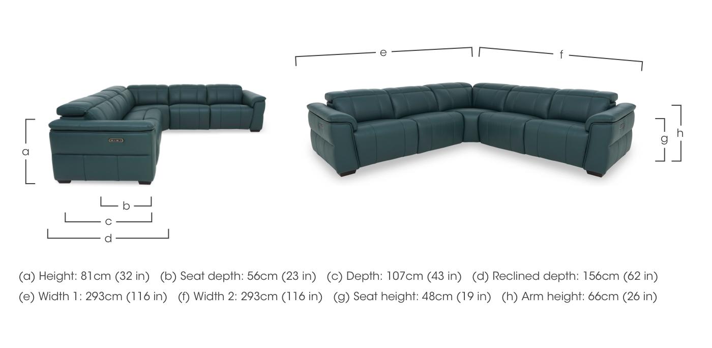 Inca Leather Large Power Recliner Corner Sofa with Power Headrests in  on Furniture Village