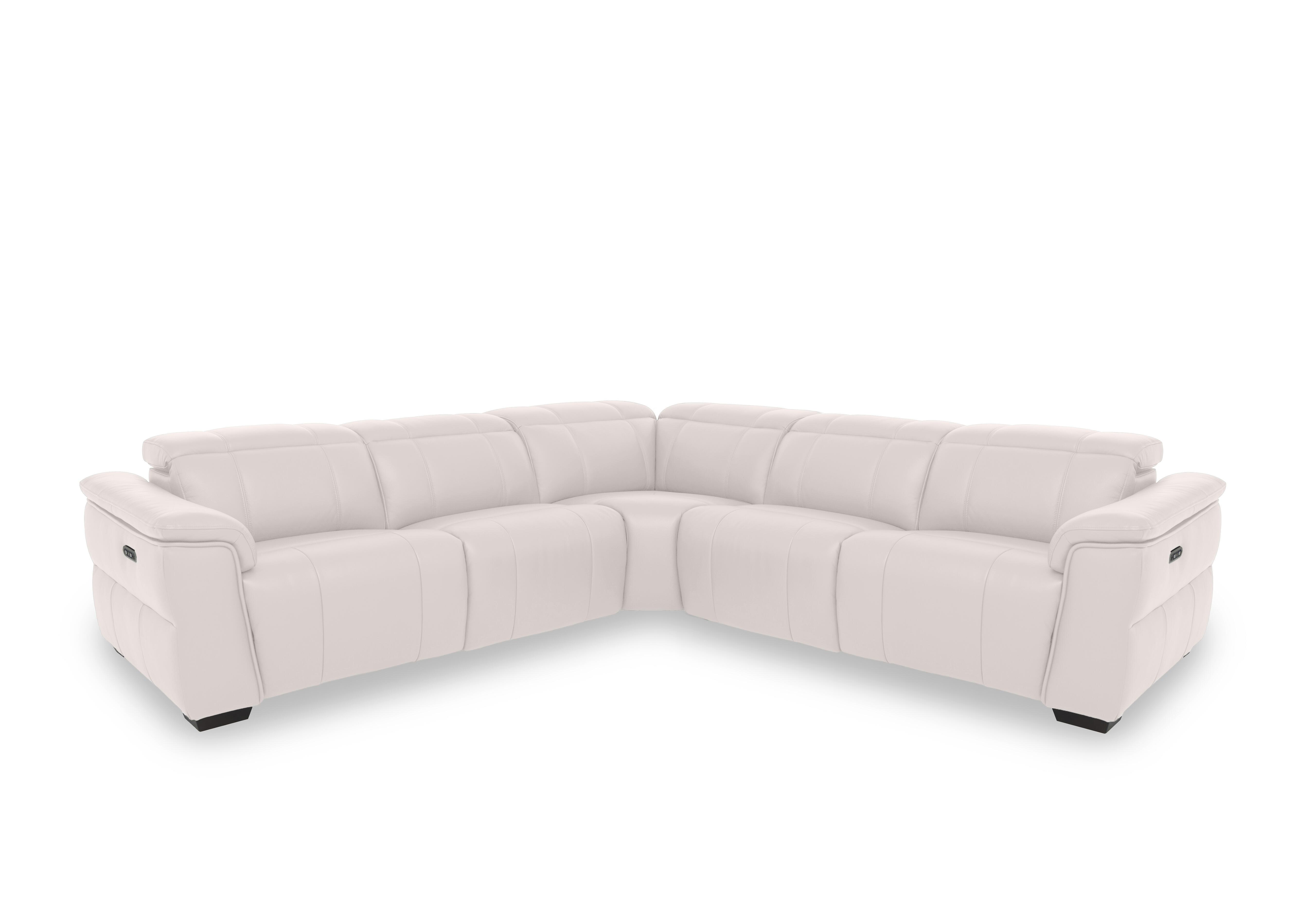 Inca Leather Large Power Recliner Corner Sofa with Power Headrests in Cat-40/13 Cotton on Furniture Village