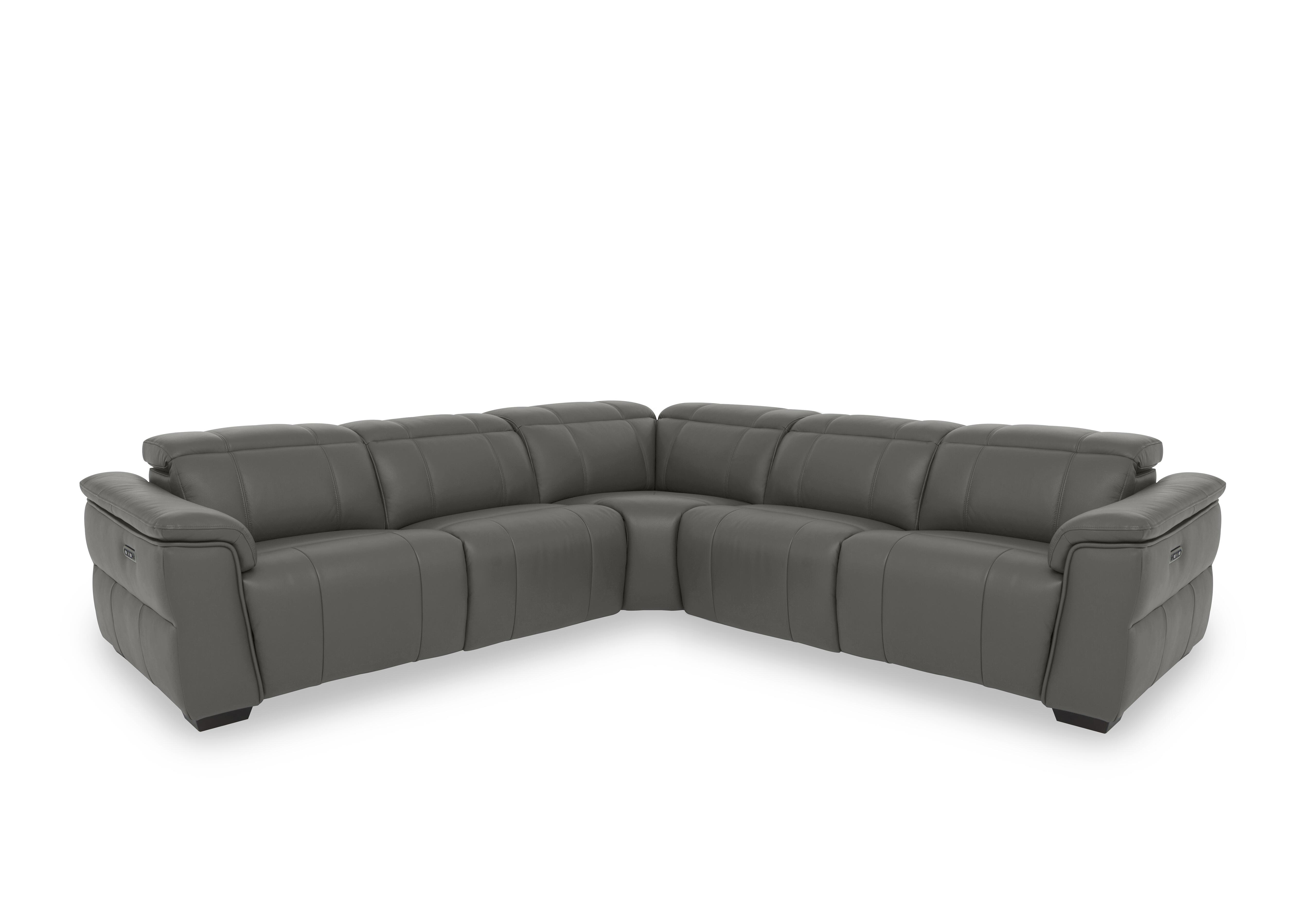 Inca Leather Large Power Recliner Corner Sofa with Power Headrests in Cat-40/15 Elephant on Furniture Village