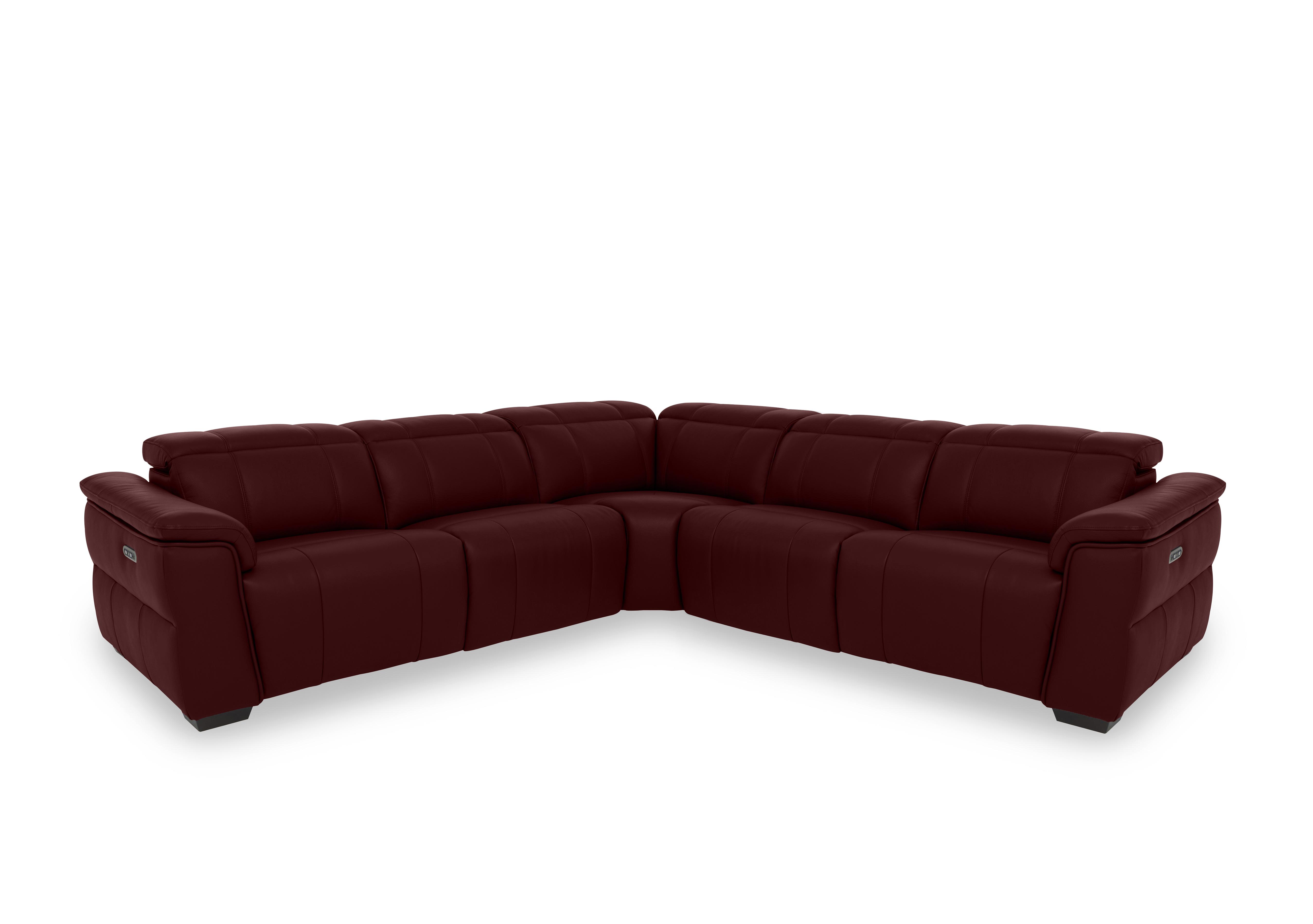 Inca Leather Large Power Recliner Corner Sofa with Power Headrests in Cat-60/15 Ruby on Furniture Village
