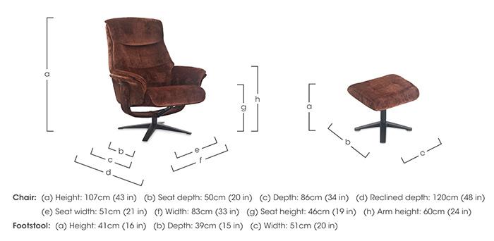Lindos Fabric Swivel Chair and Footstool in  on Furniture Village