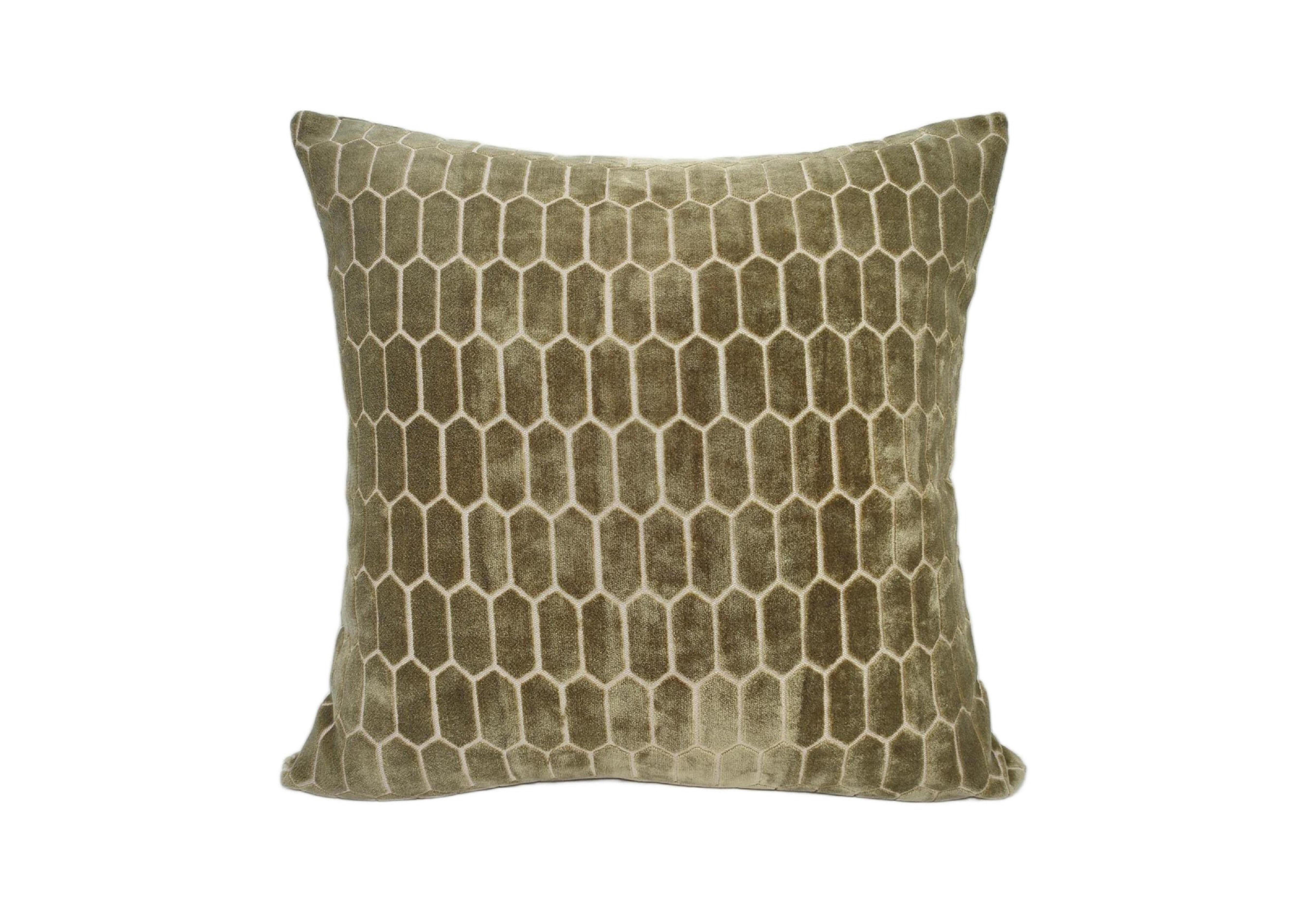 Honeycomb Large Cushion in Olive on Furniture Village