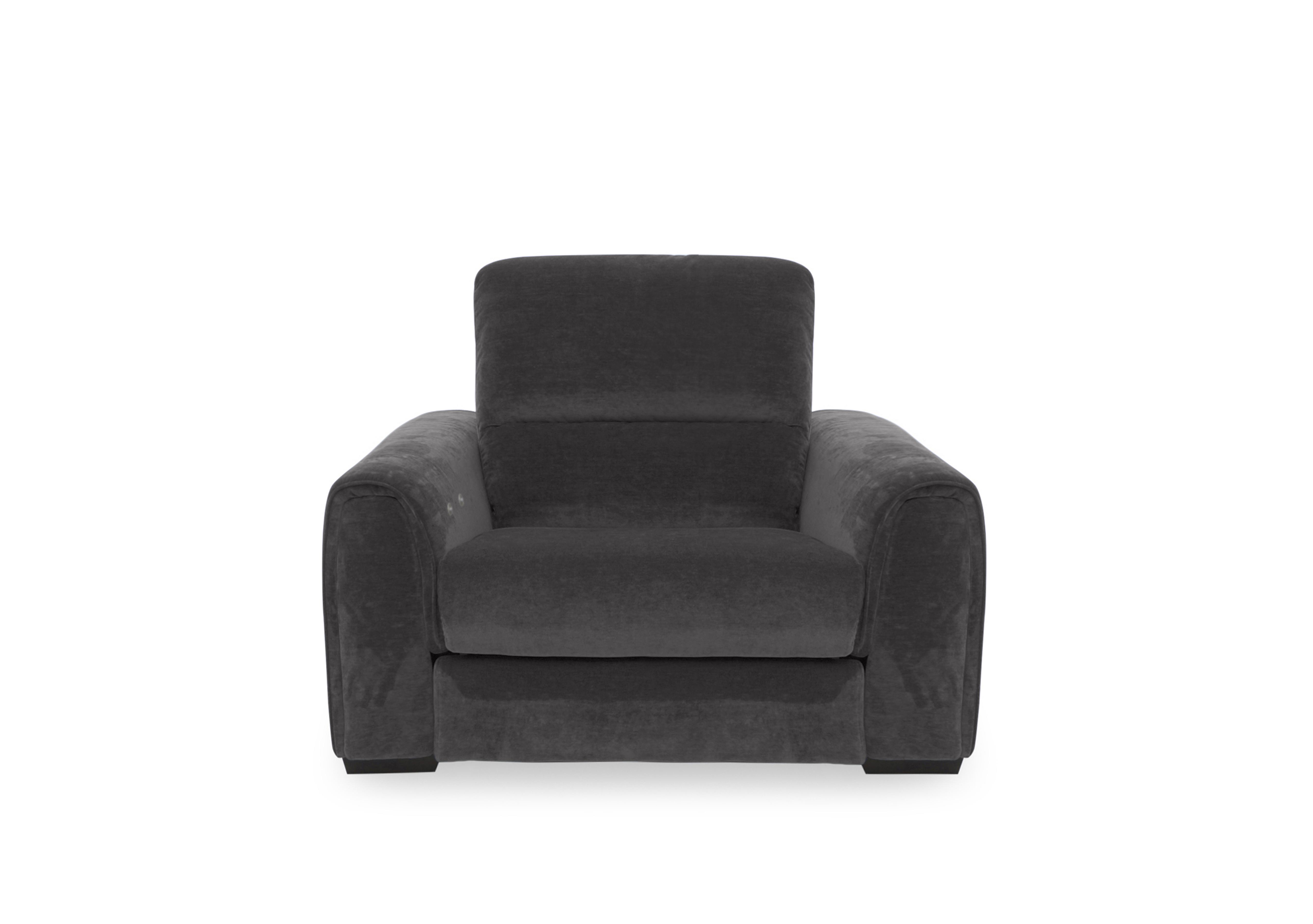 Flex Fabric Power Recliner Armchair with Storage Arms in Fab-Can-R456 Anthracite on Furniture Village