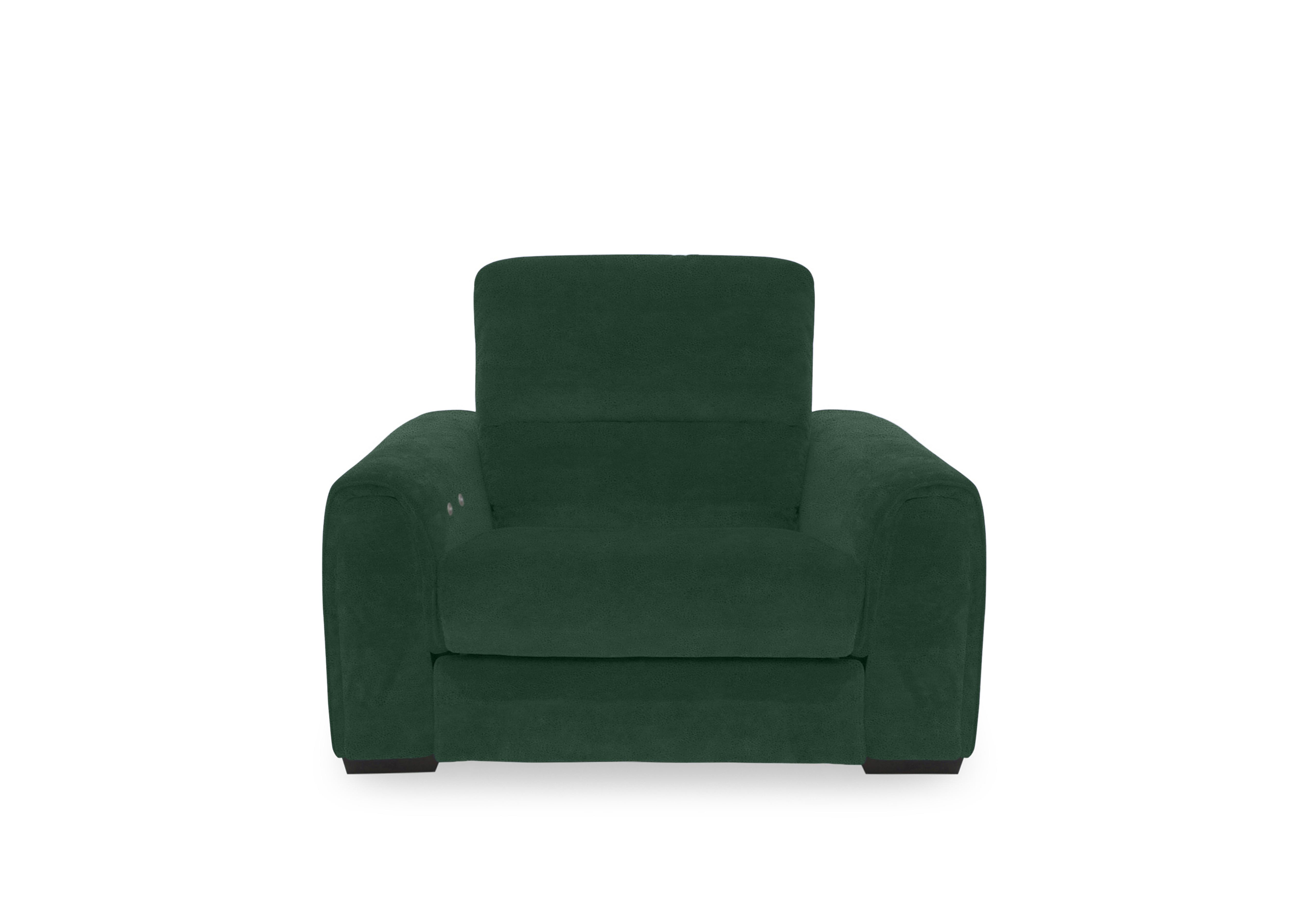 Flex Fabric Power Recliner Armchair with Storage Arms in Fab-Meg-R37 Emerald Green on Furniture Village