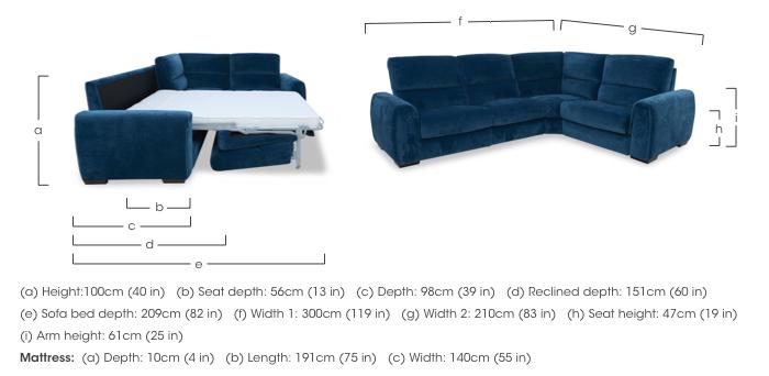 Flex Fabric Small Corner Sofa Bed with Power Recliner and Storage Arms in  on Furniture Village