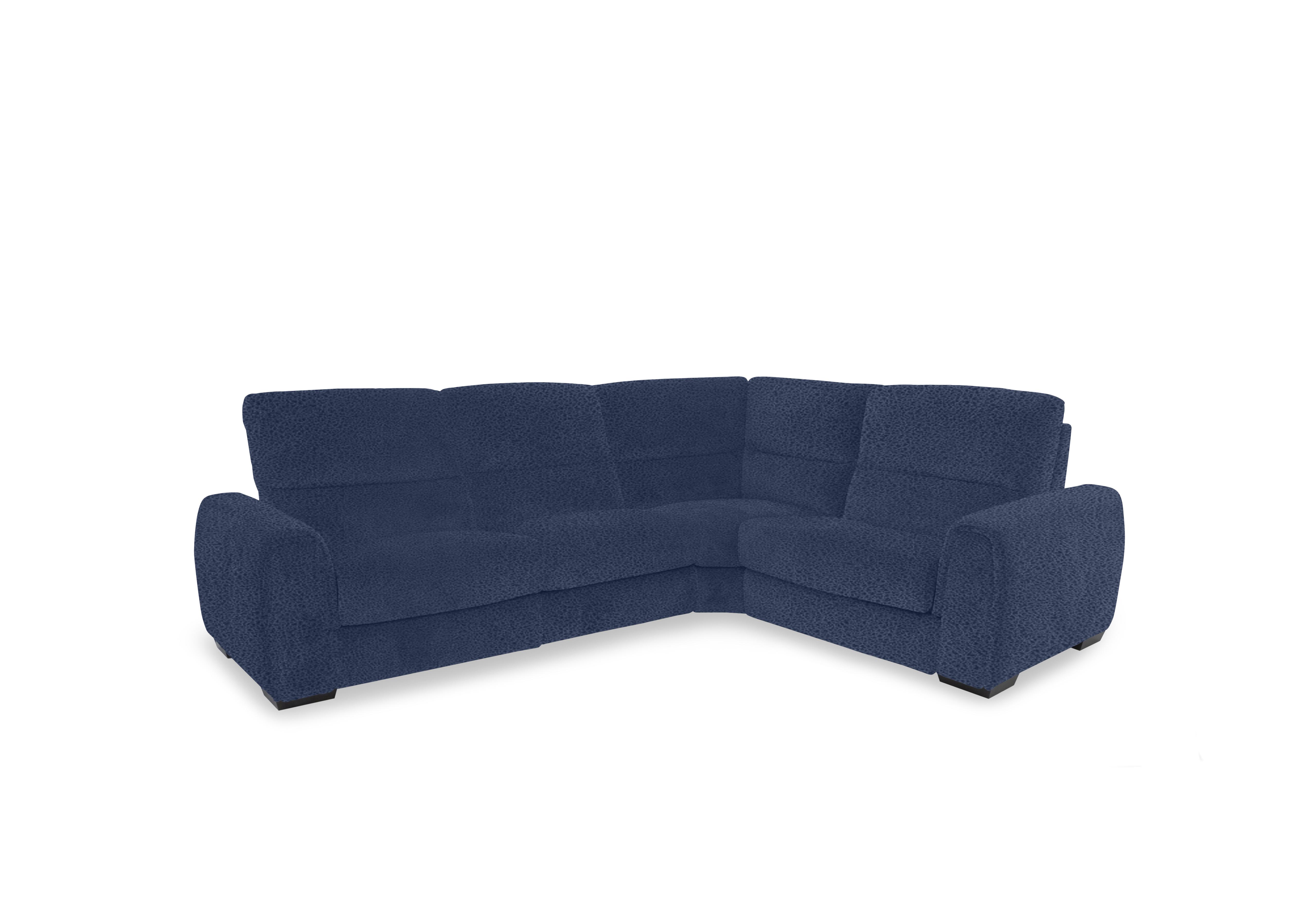 Flex Fabric Small Corner Sofa Bed with Power Recliner and Storage Arms in Bfa-Blj-R10 Blue on Furniture Village