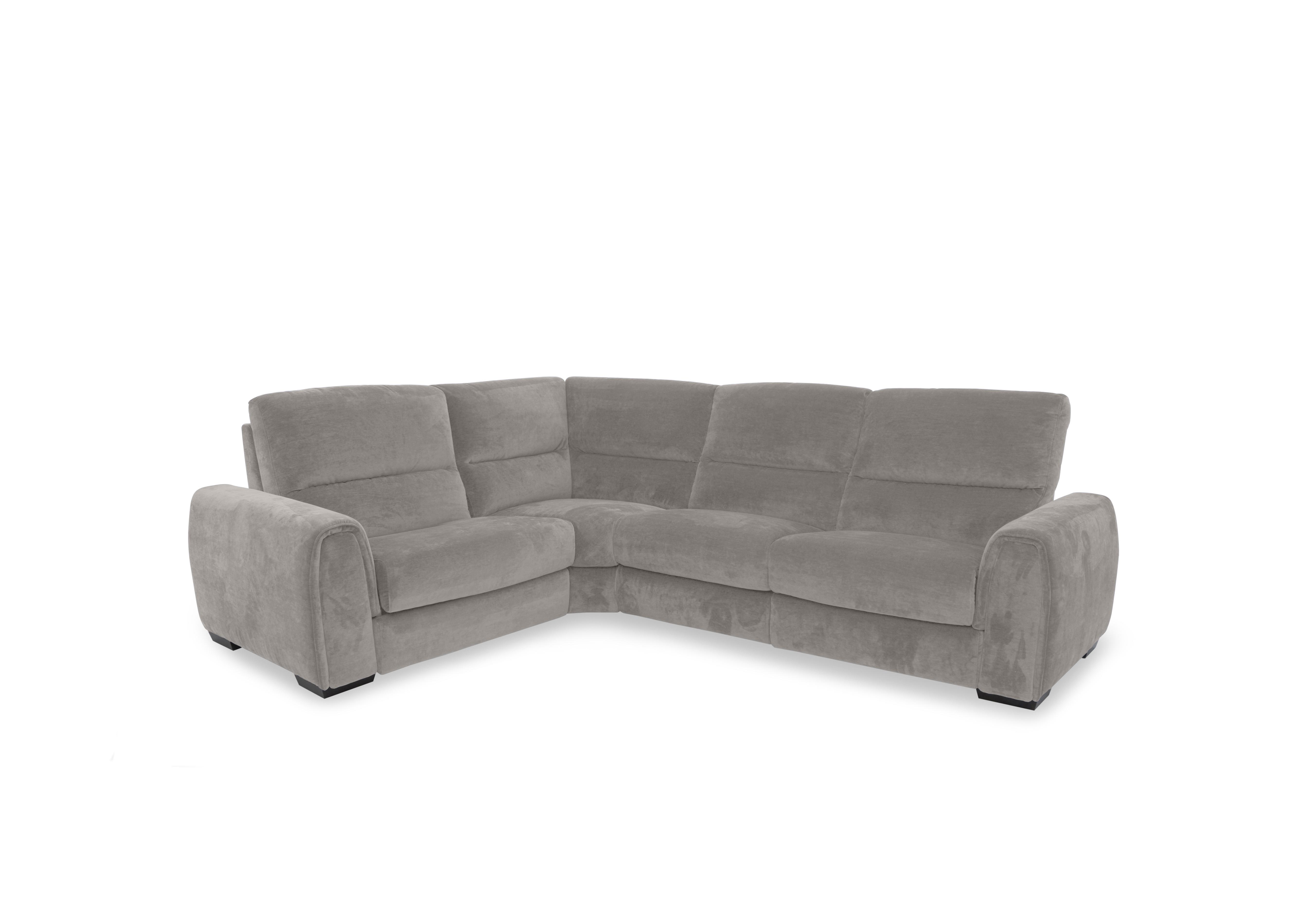 Flex Fabric Small Corner Sofa Bed with Power Recliner and Storage Arms in Fab-Can-R452 Grey Mist on Furniture Village