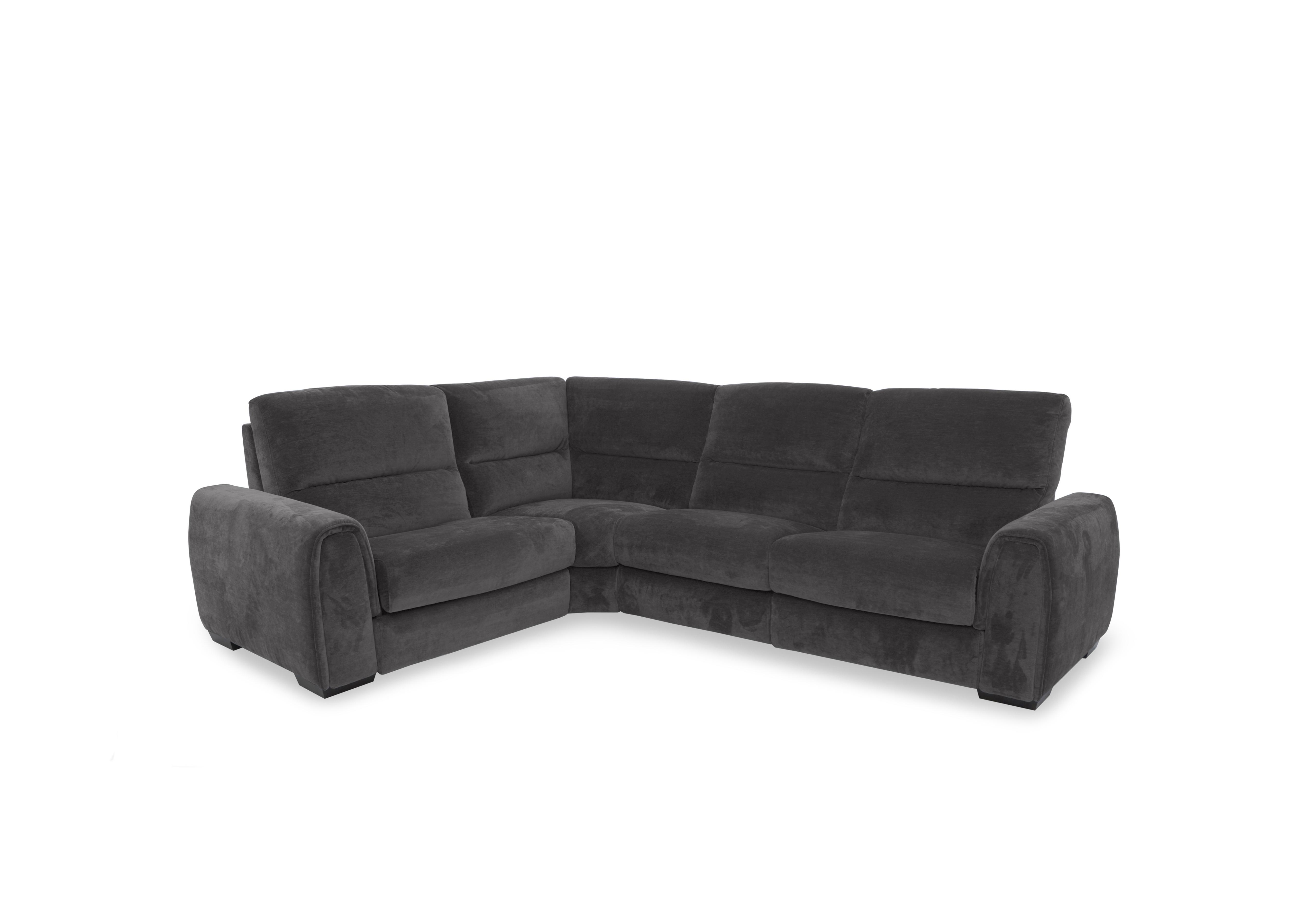 Flex Fabric Small Corner Sofa Bed with Power Recliner and Storage Arms in Fab-Can-R456 Anthracite on Furniture Village