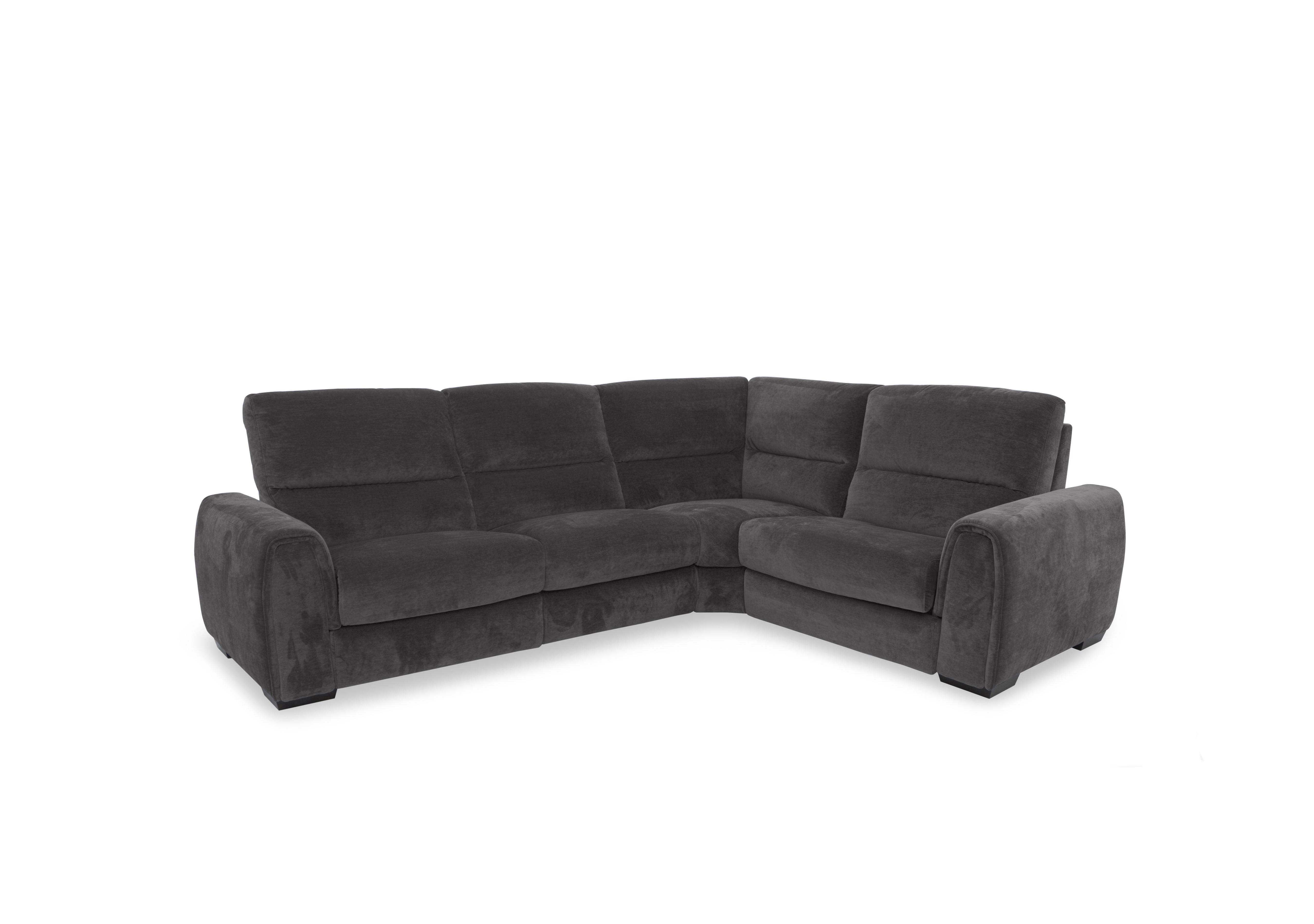 Flex Fabric Small Corner Sofa Bed with Power Recliner and Storage Arms in Fab-Can-R456 Anthracite on Furniture Village