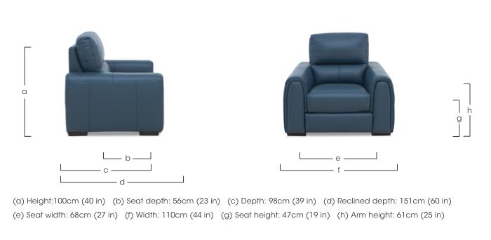 Flex Leather Power Recliner Armchair with Storage Arms in  on Furniture Village