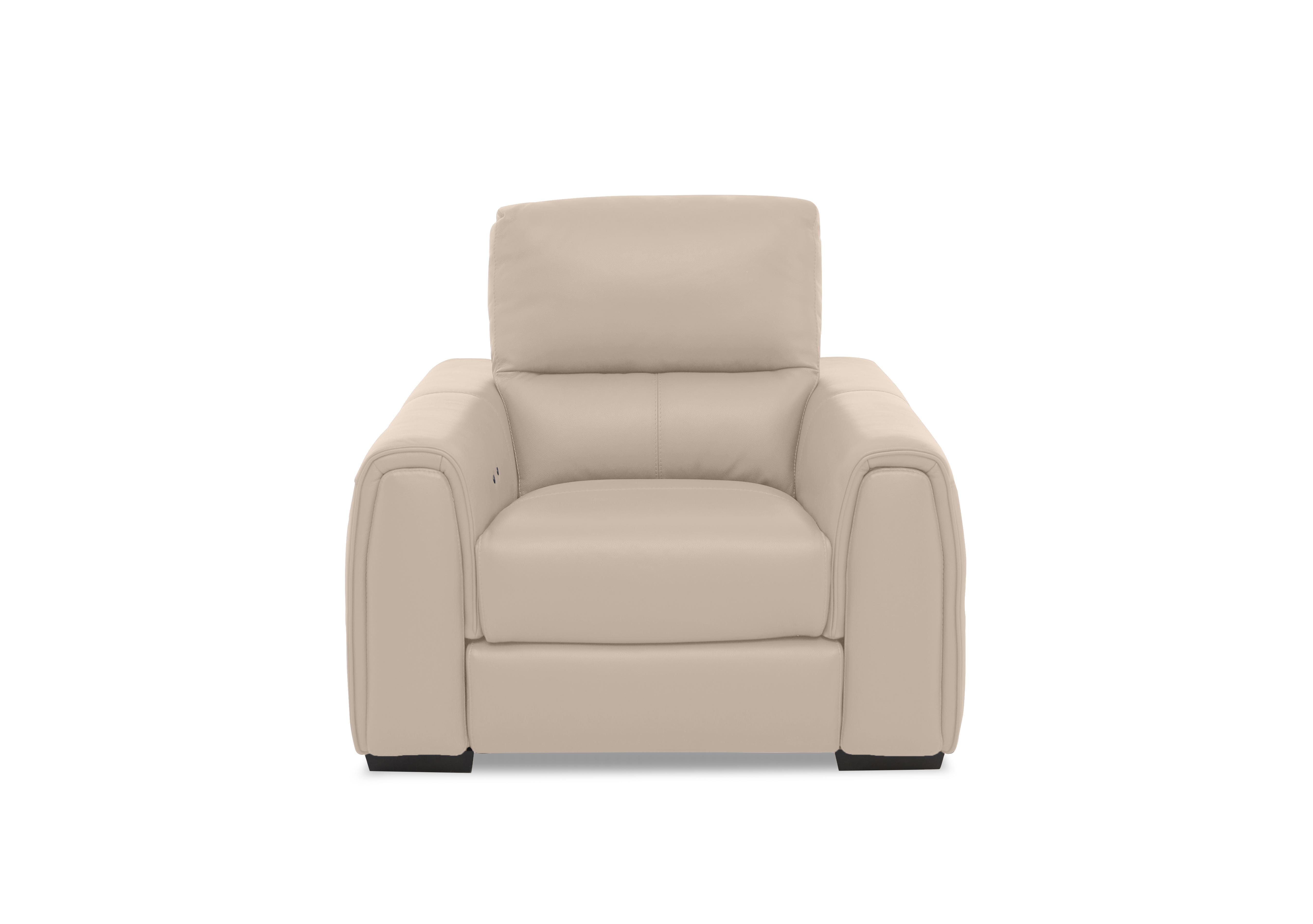 Flex Leather Power Recliner Armchair with Storage Arms in Bv-039c Pebble on Furniture Village