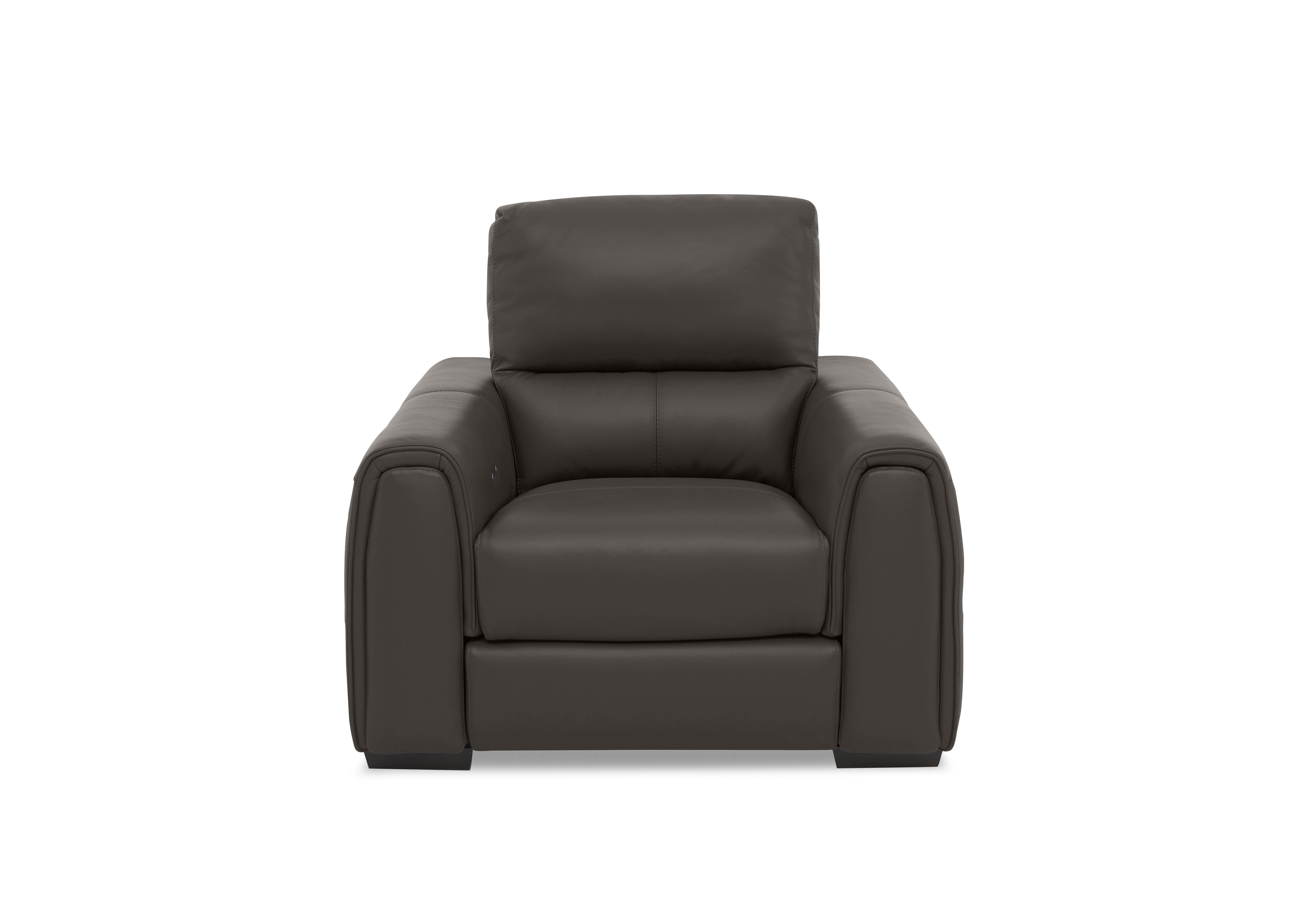 Flex Leather Power Recliner Armchair with Storage Arms in Bv-1748 Dark Chocolate on Furniture Village