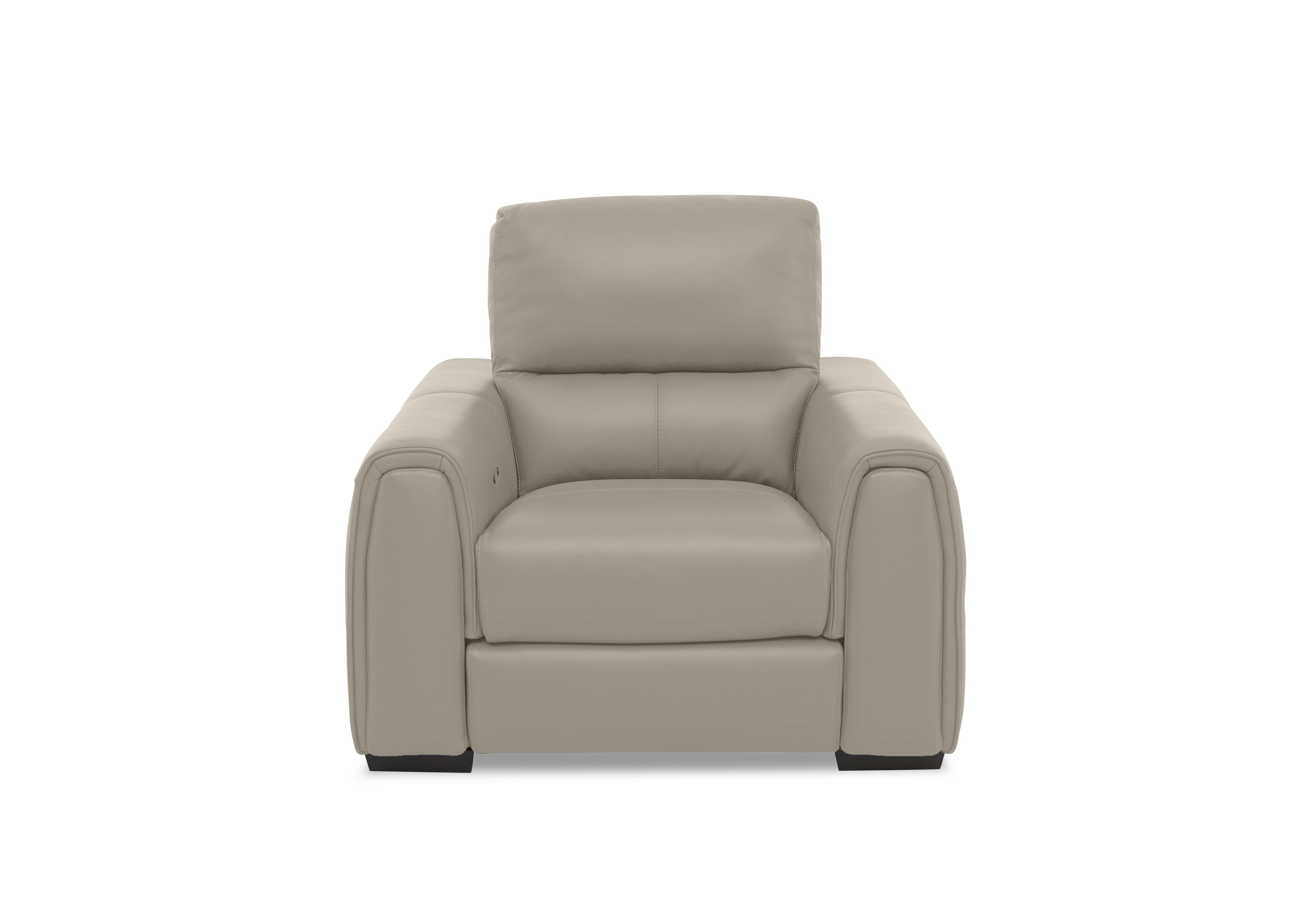Flex Leather Power Recliner Armchair with Storage Arms in Bv-722a Taupe on Furniture Village