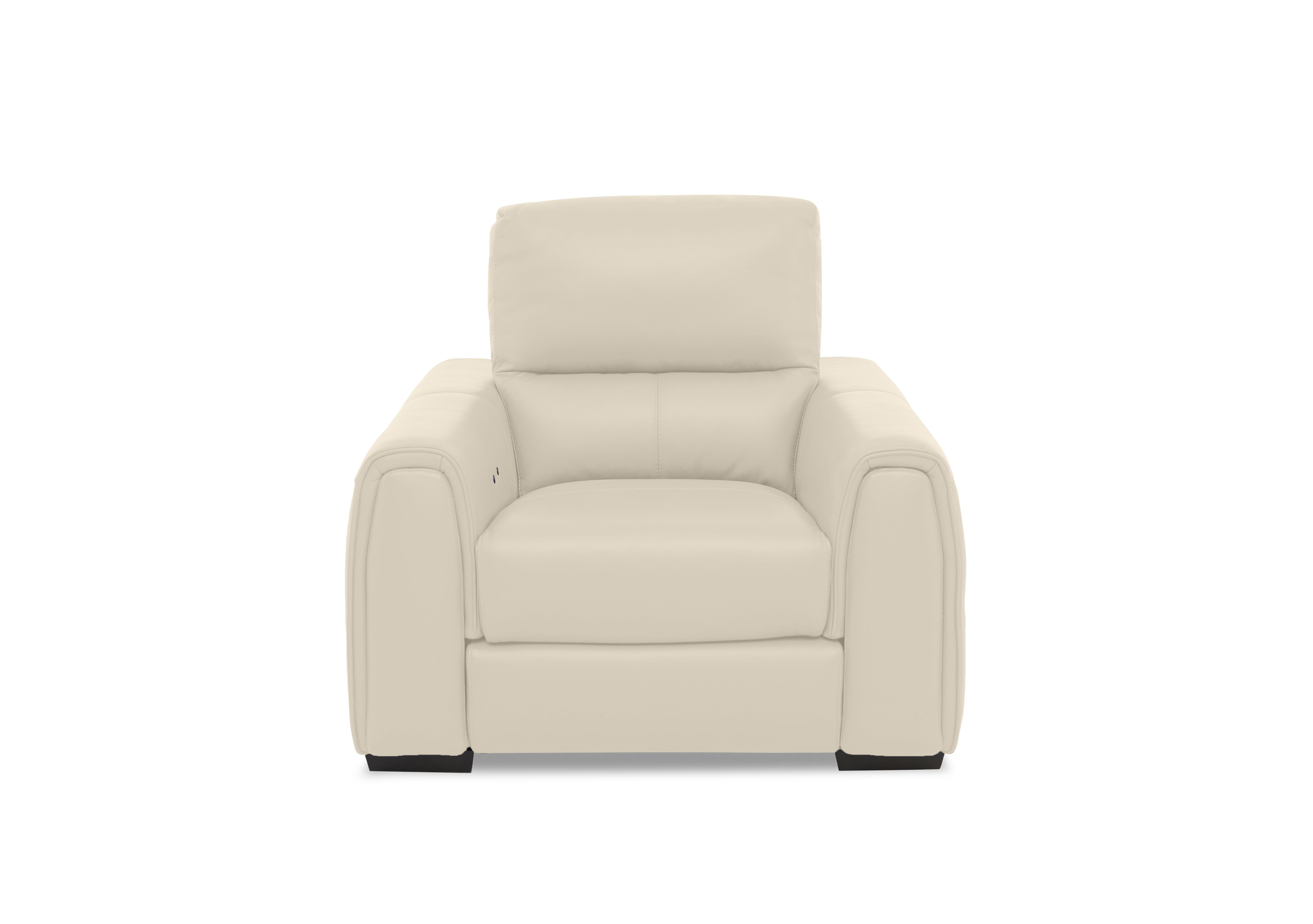 Flex Leather Power Recliner Armchair with Storage Arms in Bv-862c Bisque on Furniture Village