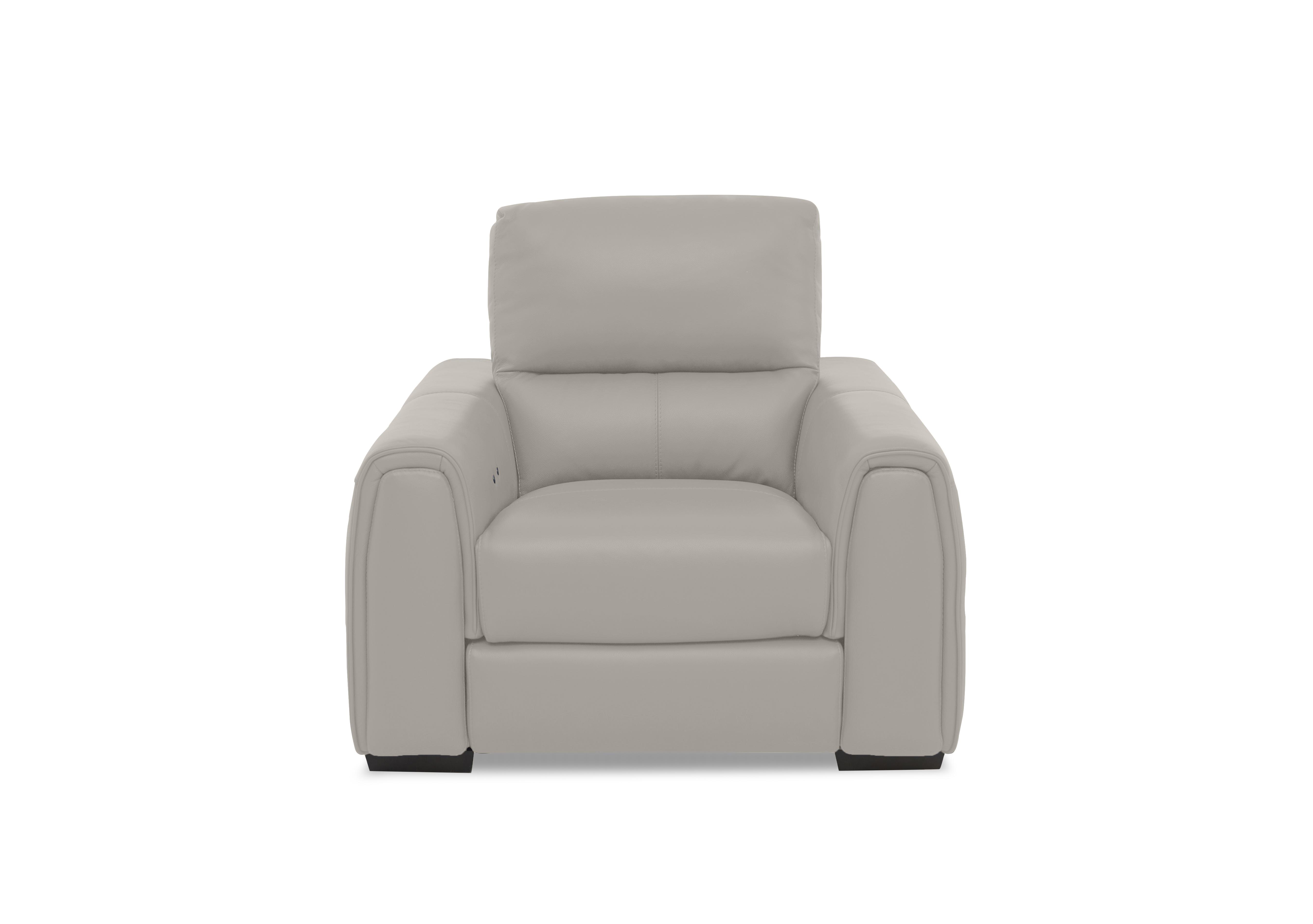 Flex Leather Power Recliner Armchair with Storage Arms in Bv-946b Silver Grey on Furniture Village