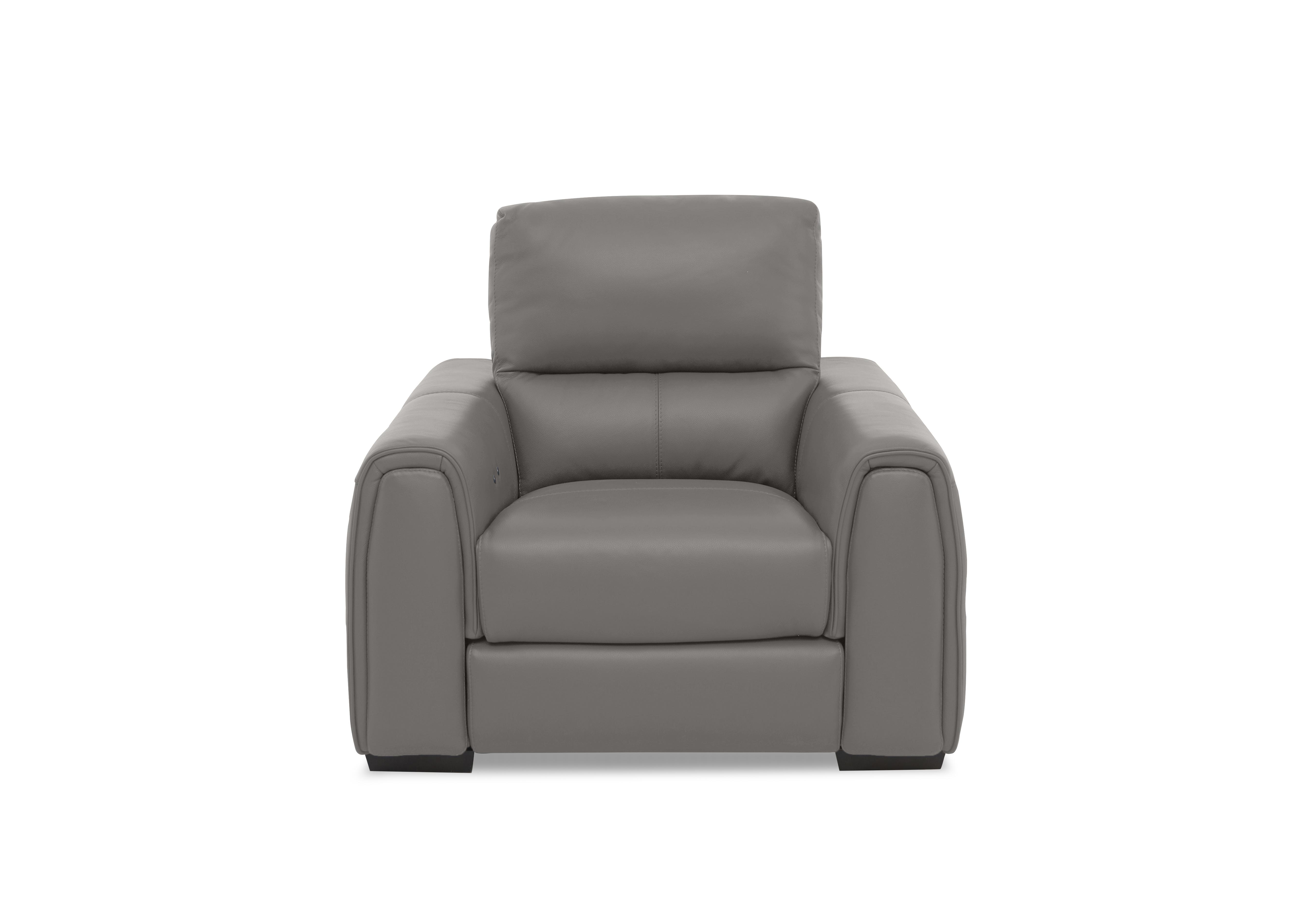 Flex Leather Power Recliner Armchair with Storage Arms in Nc-042e Elephant on Furniture Village