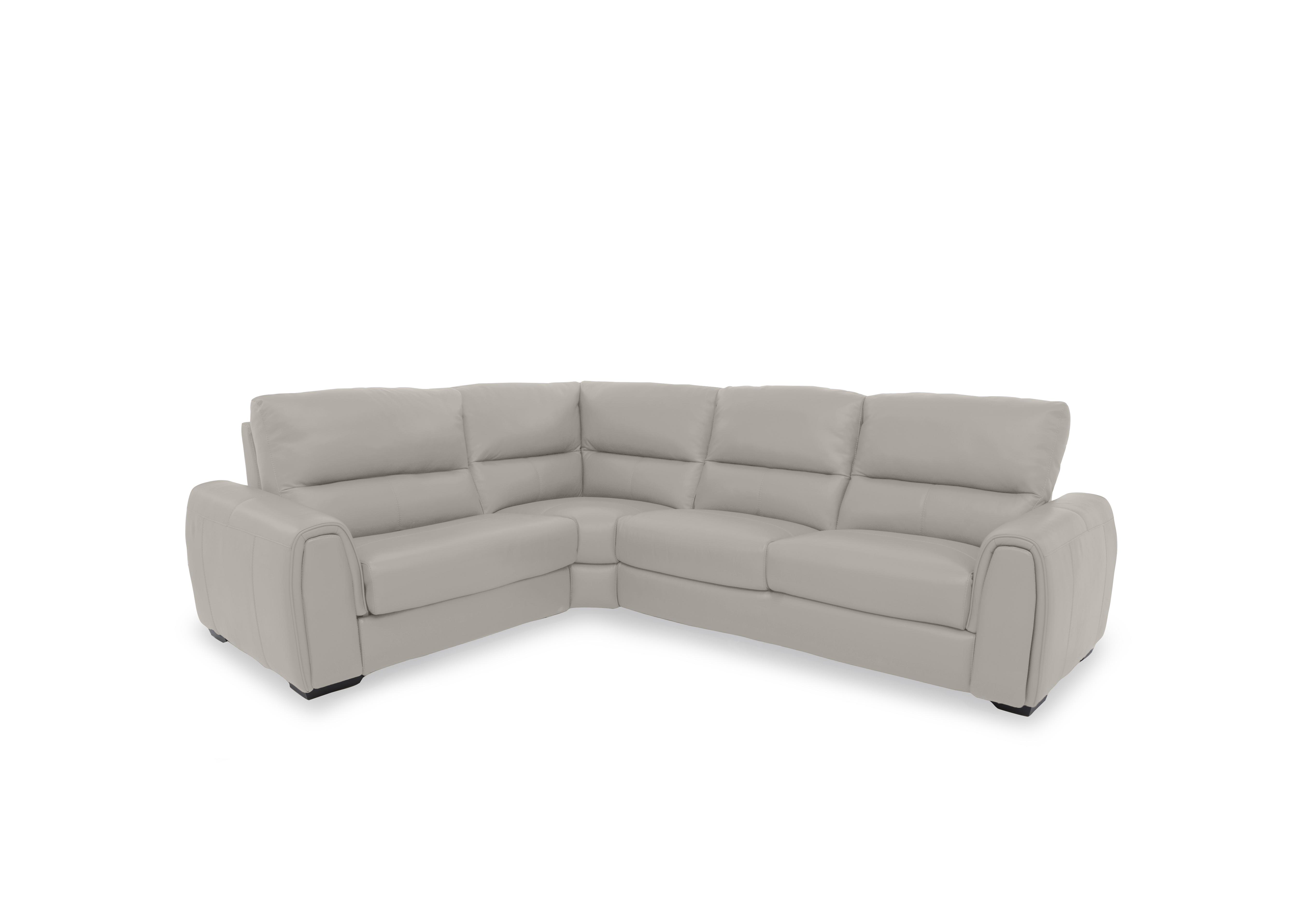 Flex Leather Small Corner Sofa Bed with Power Recliner and Storage Arms in Nc-946b Feather Grey on Furniture Village