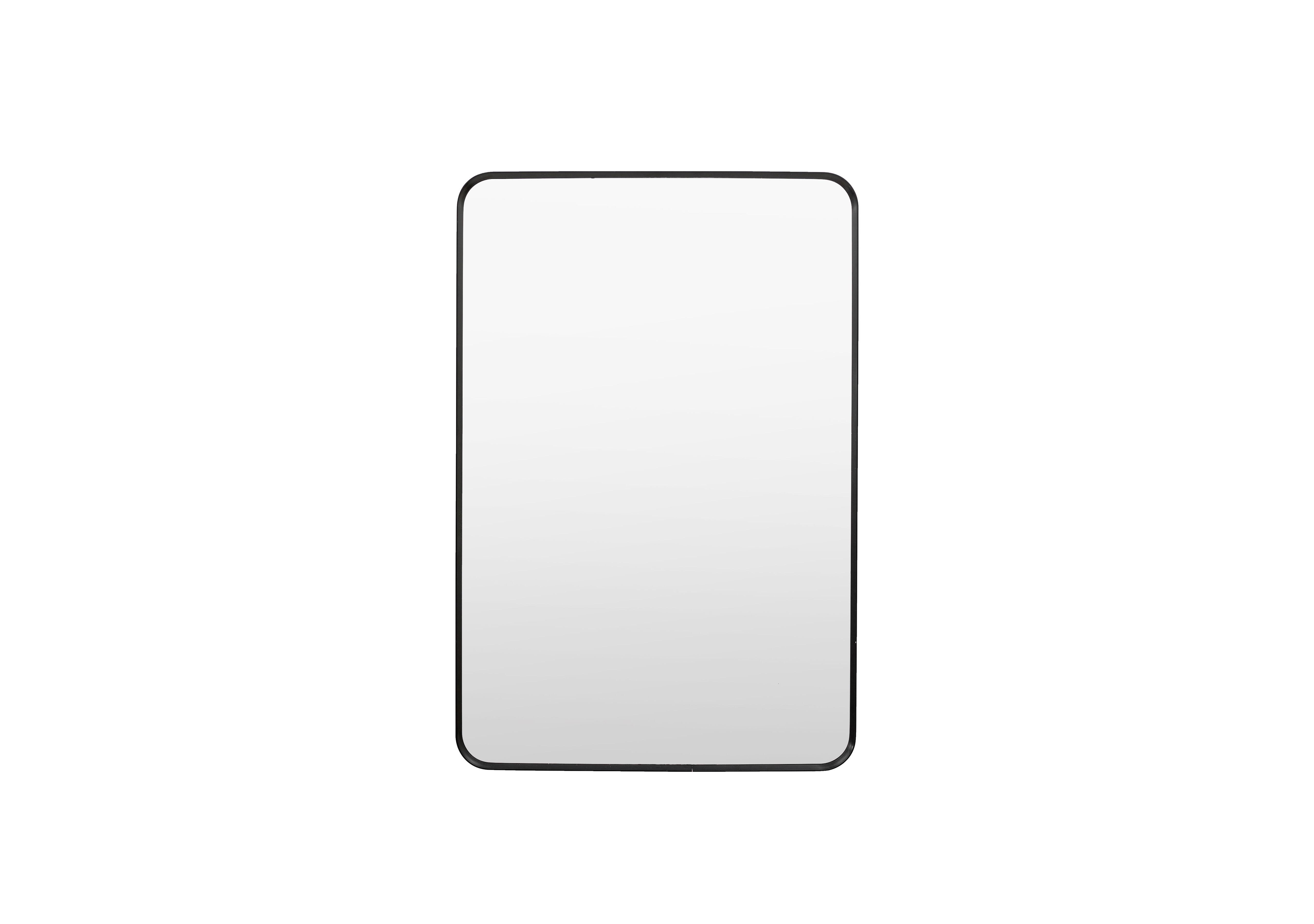 Heston Rectangular Mirror in Black on Furniture Village