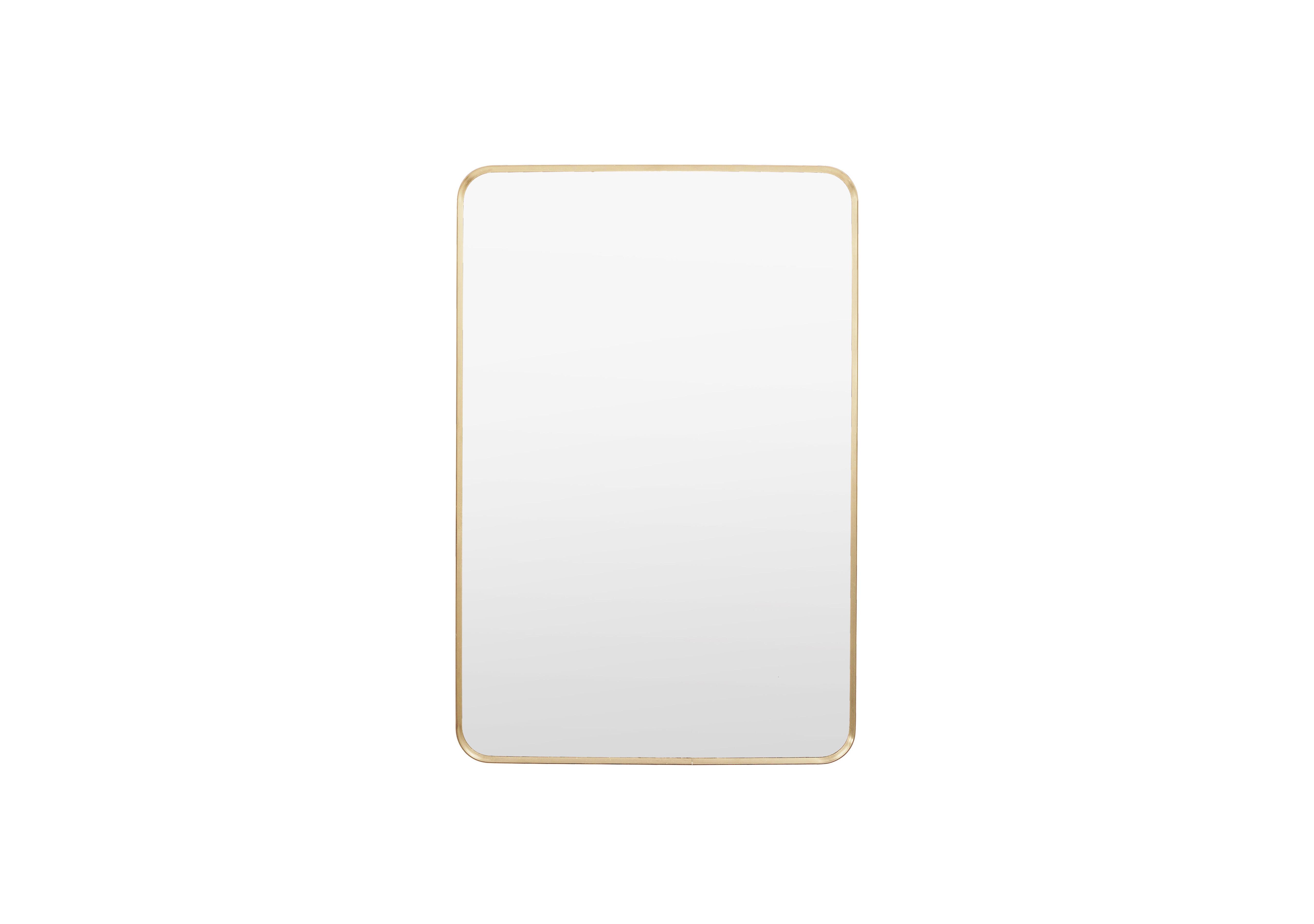 Heston Rectangular Mirror in Gold on Furniture Village