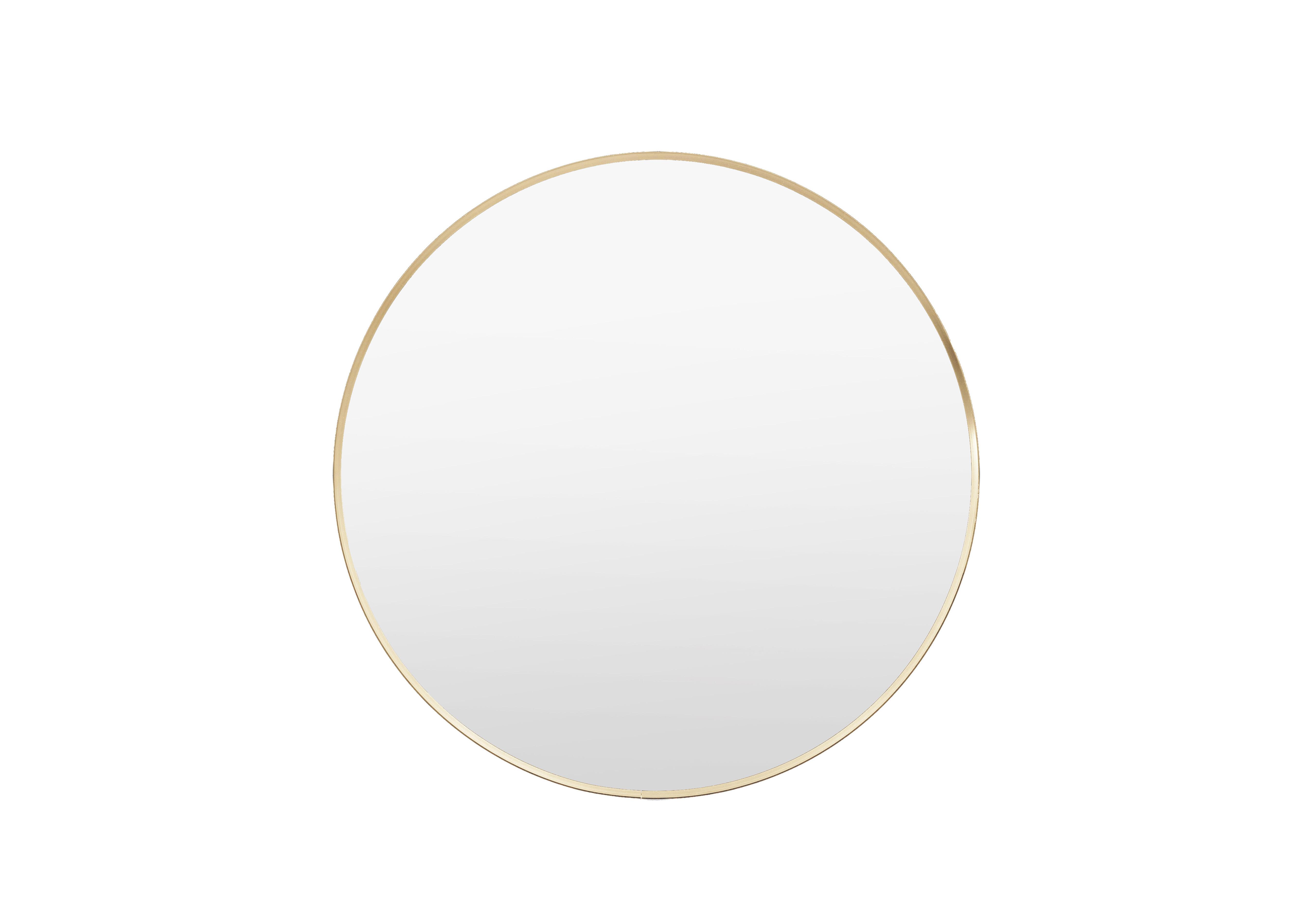 Heston Round Mirror in Gold on Furniture Village