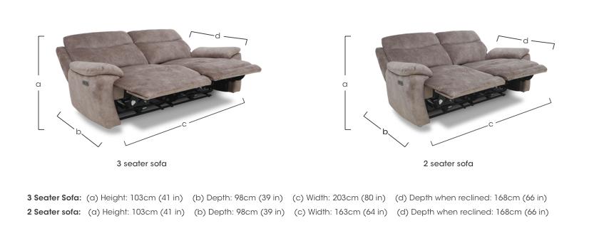 Sloane 3 Seater Fabric Power Recliner Sofa and 2 Seater Fabric Power Recliner Sofa Set in  on Furniture Village