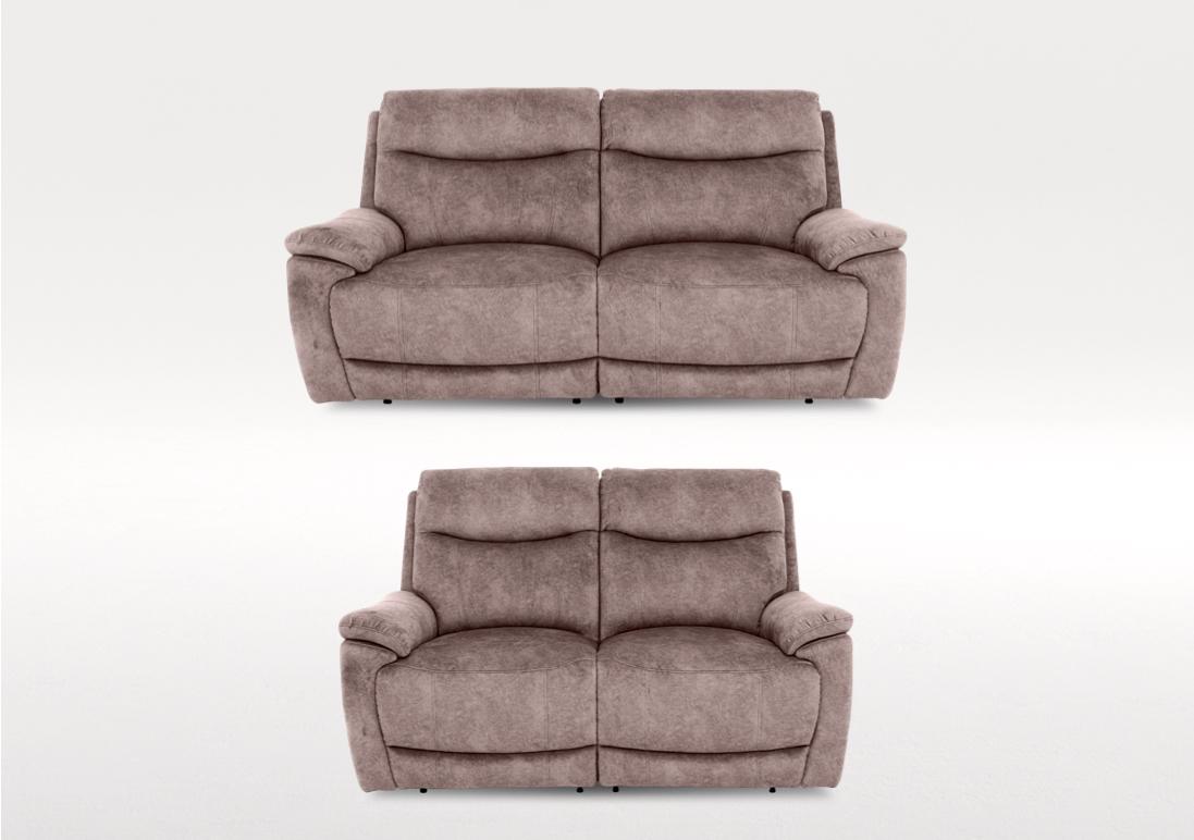 Sloane 3 Seater Fabric Power Recliner Sofa and 2 Seater Fabric Power Recliner Sofa Set in Marble Charcoal Grey 18175 on Furniture Village