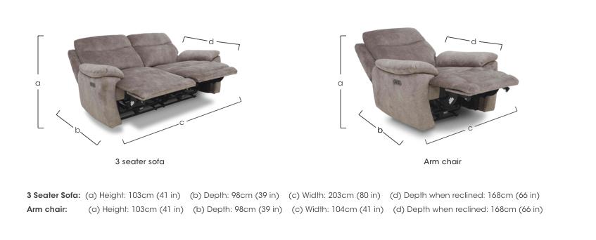 Sloane 3 Seater Fabric Power Recliner Sofa and Fabric Power Recliner Armchair Set in  on Furniture Village