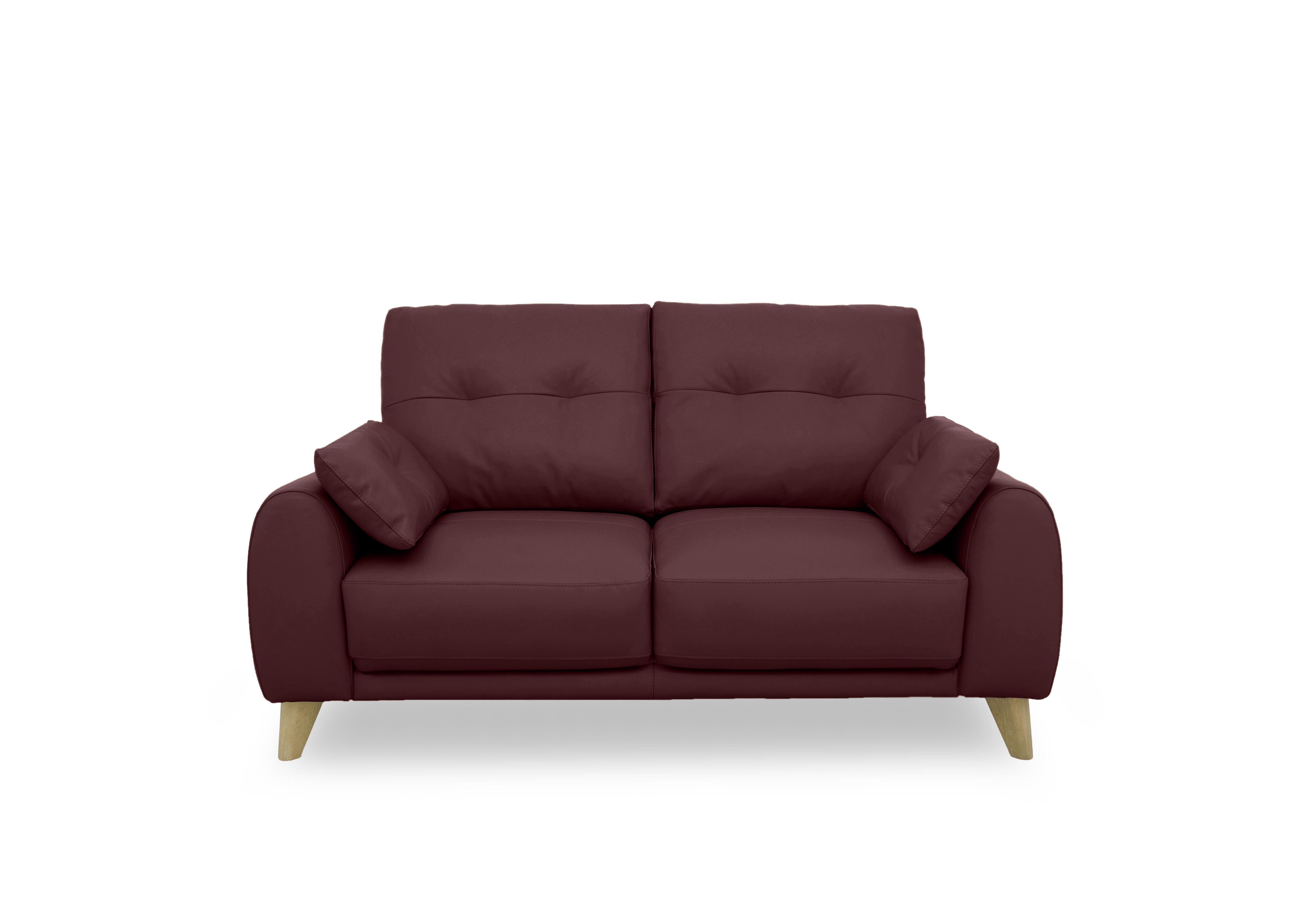 Malmo Leather 2 Seater Sofa in Bv-035c Deep Red on Furniture Village