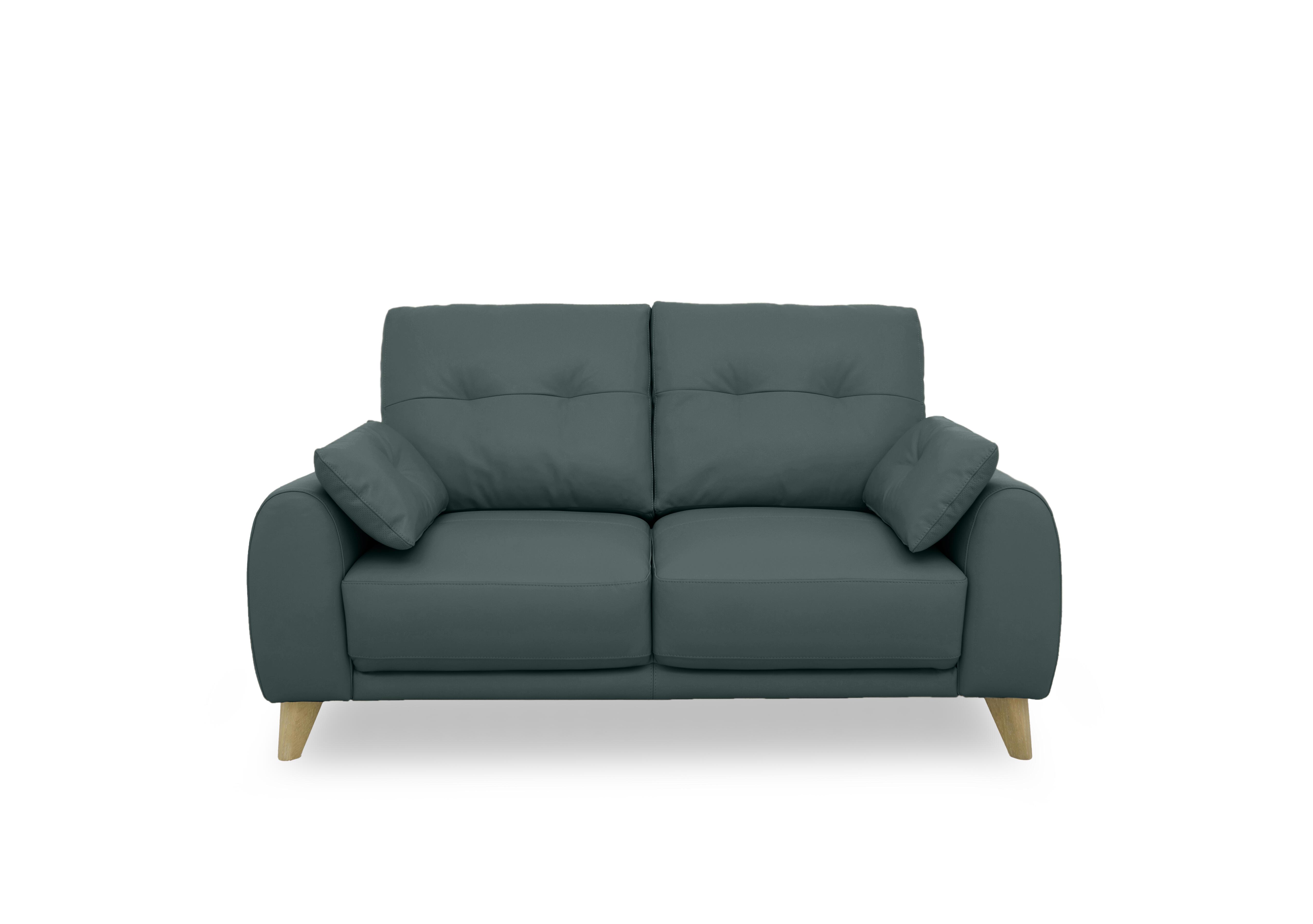 Malmo Leather 2 Seater Sofa in Bv-301e Lake Green on Furniture Village