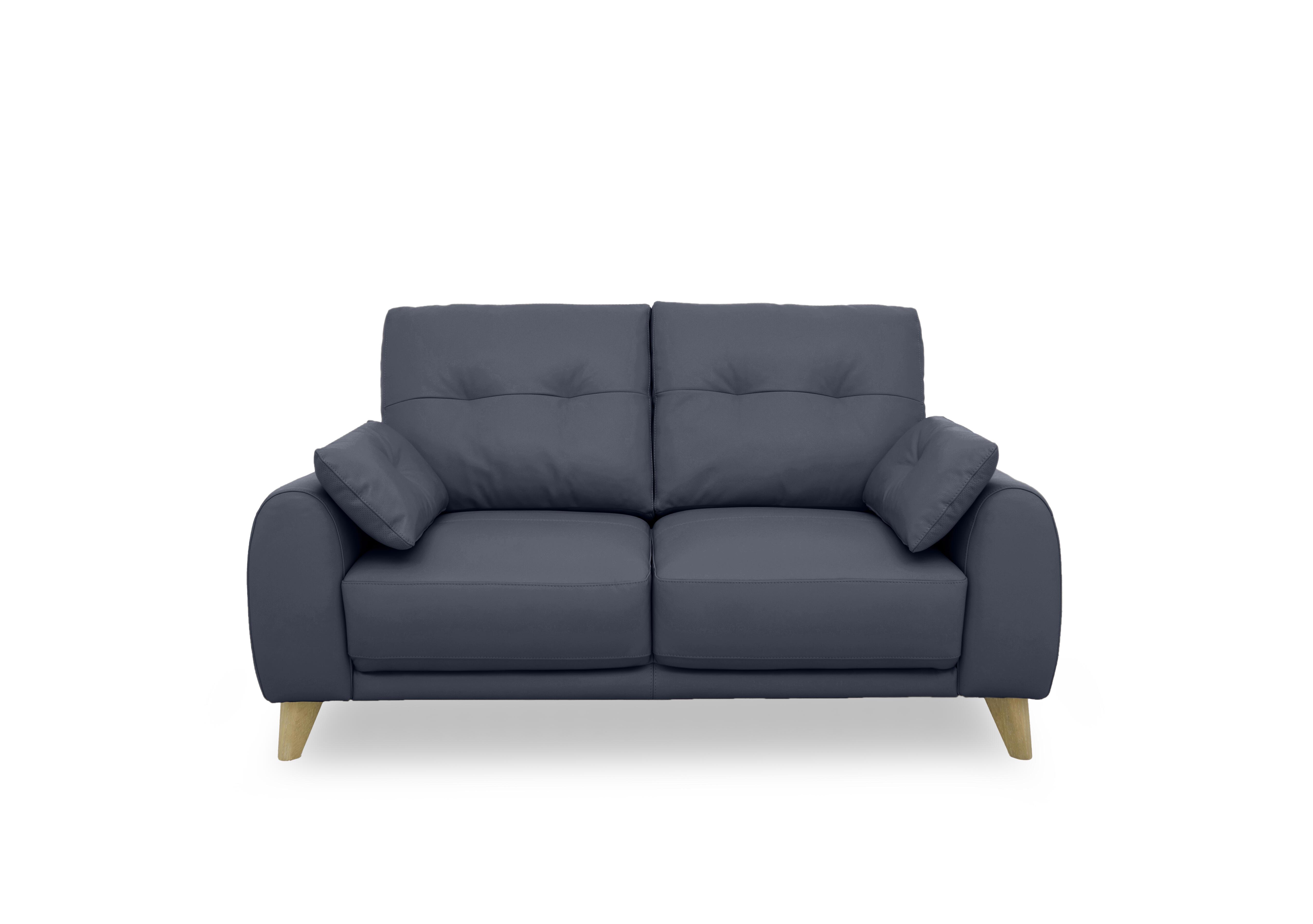 Malmo Leather 2 Seater Sofa in Bv-313e Ocean Blue on Furniture Village