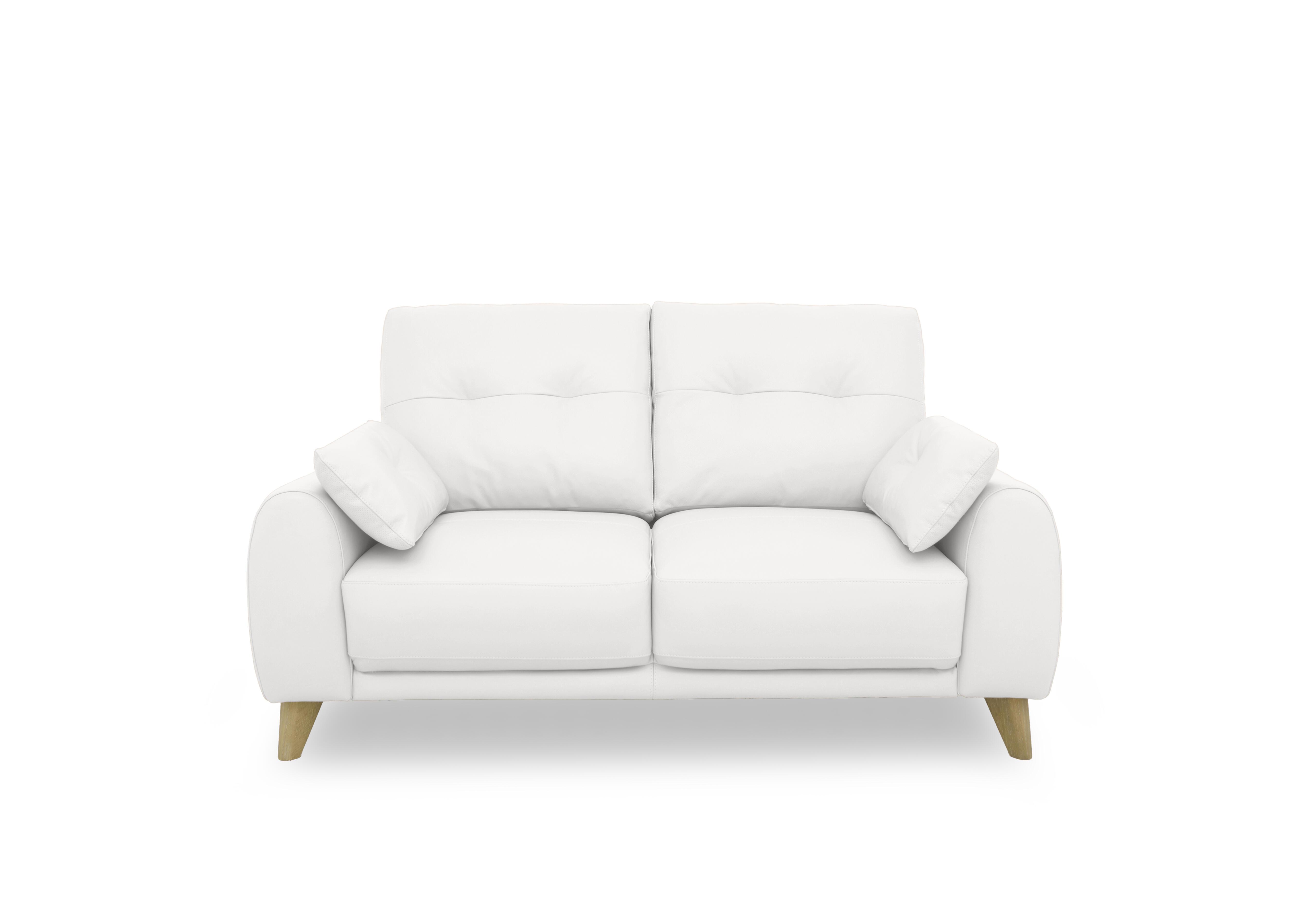 Malmo Leather 2 Seater Sofa in Bv-744d Star White on Furniture Village