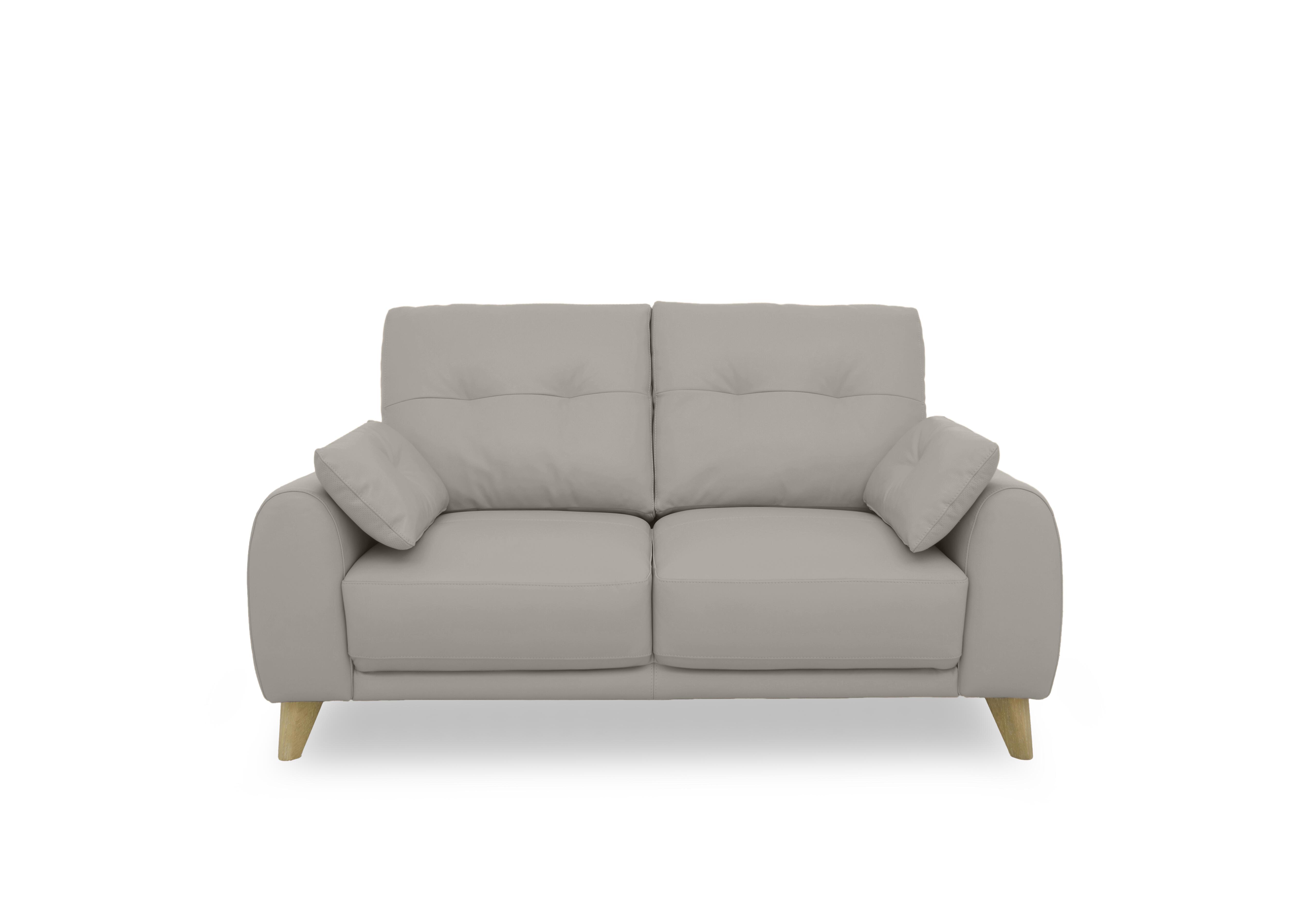 Malmo Leather 2 Seater Sofa in Bv-946b Silver Grey on Furniture Village